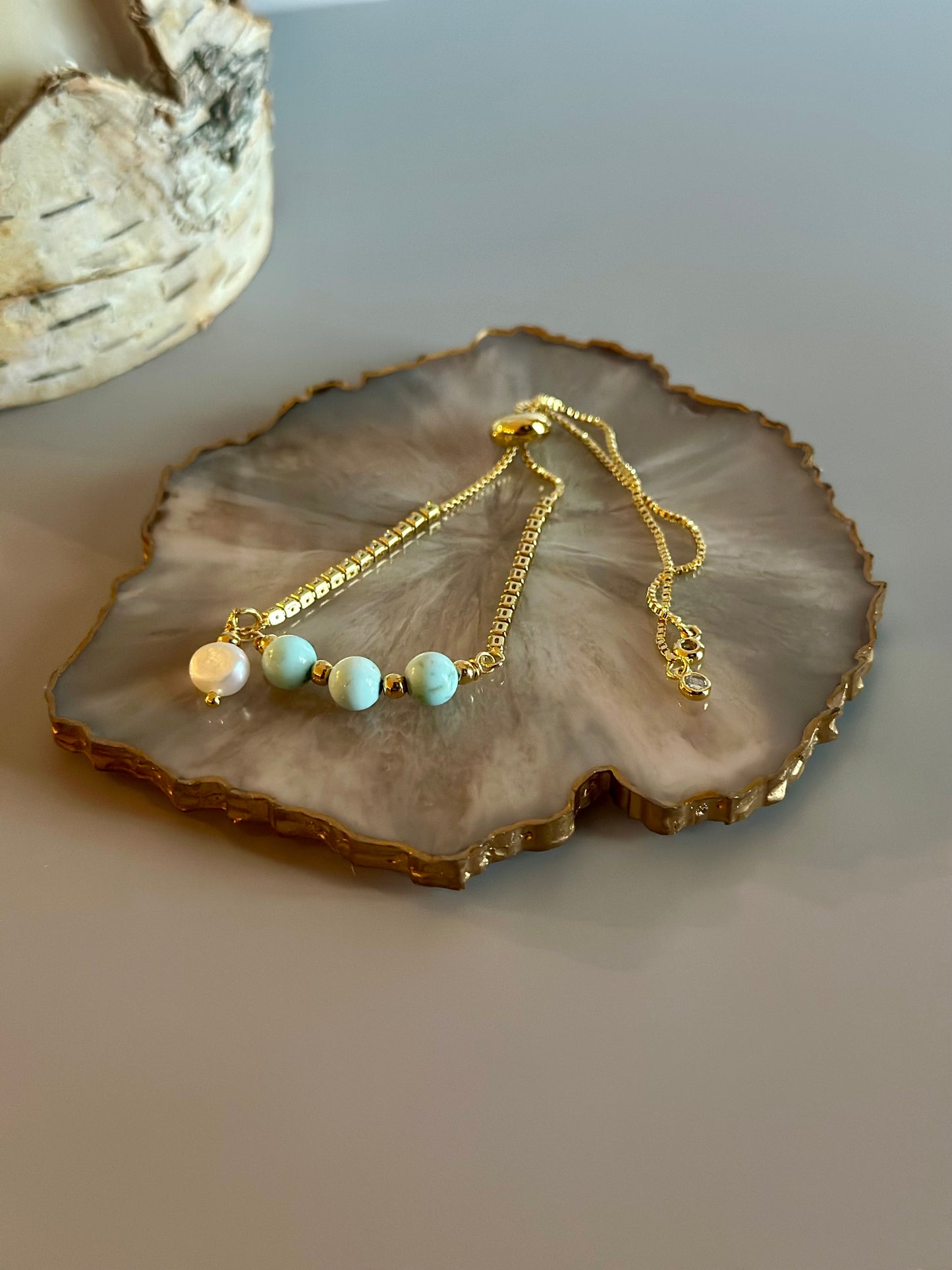 Pulseras en cadena con dije Turquesa