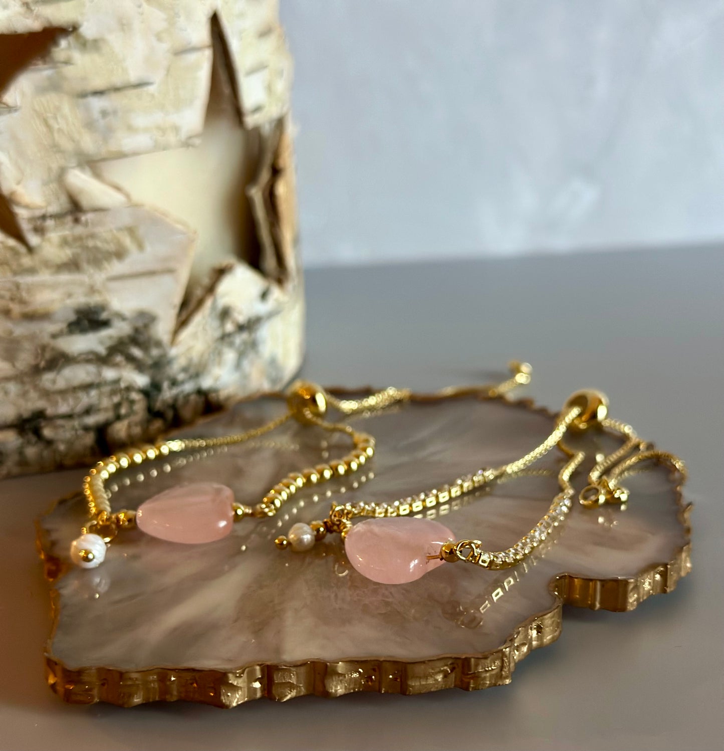 Pulseras en cadena con dijes de Corazones 🩷🧡