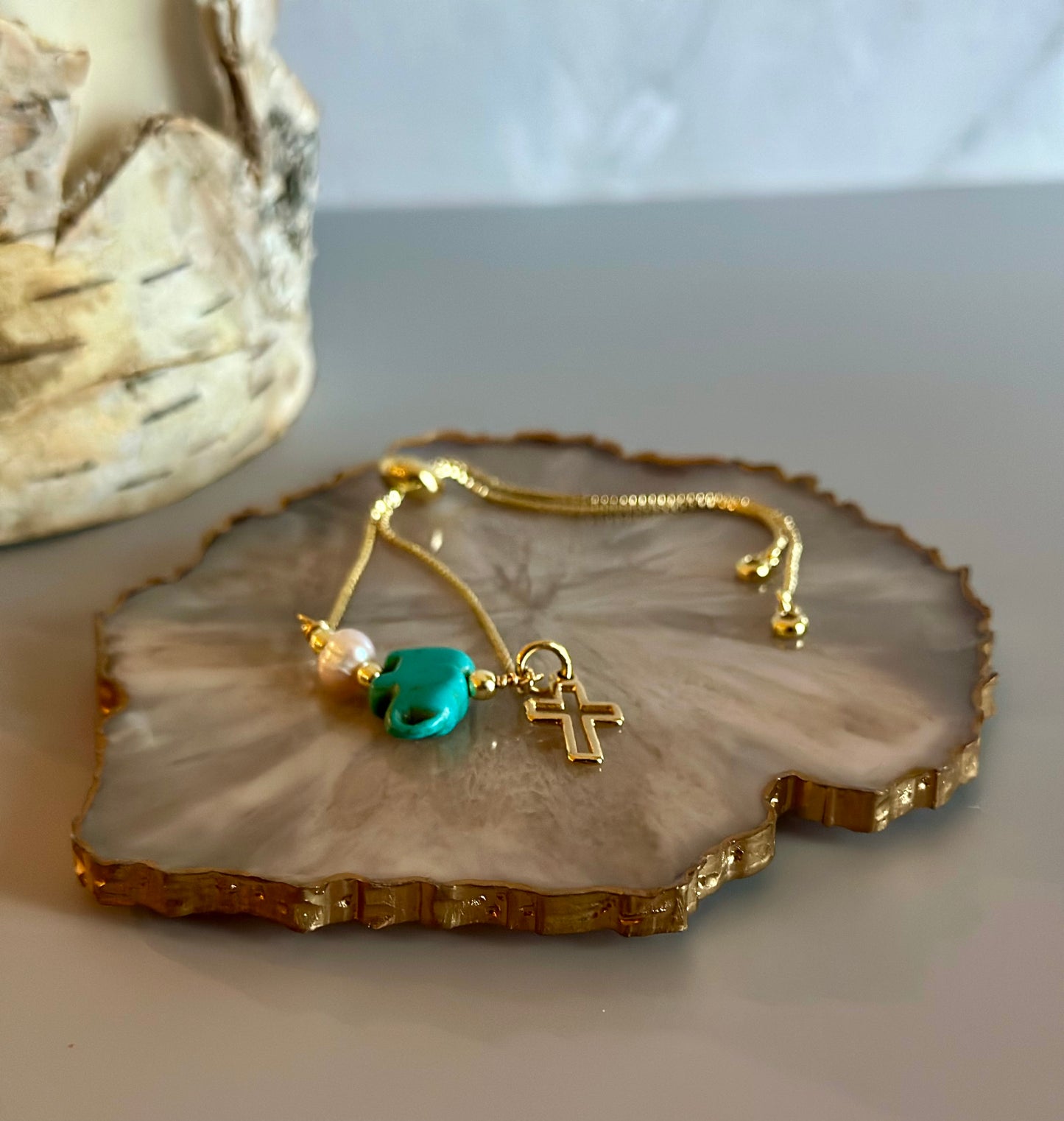 Pulseras en cadena con dijes Turquesa
