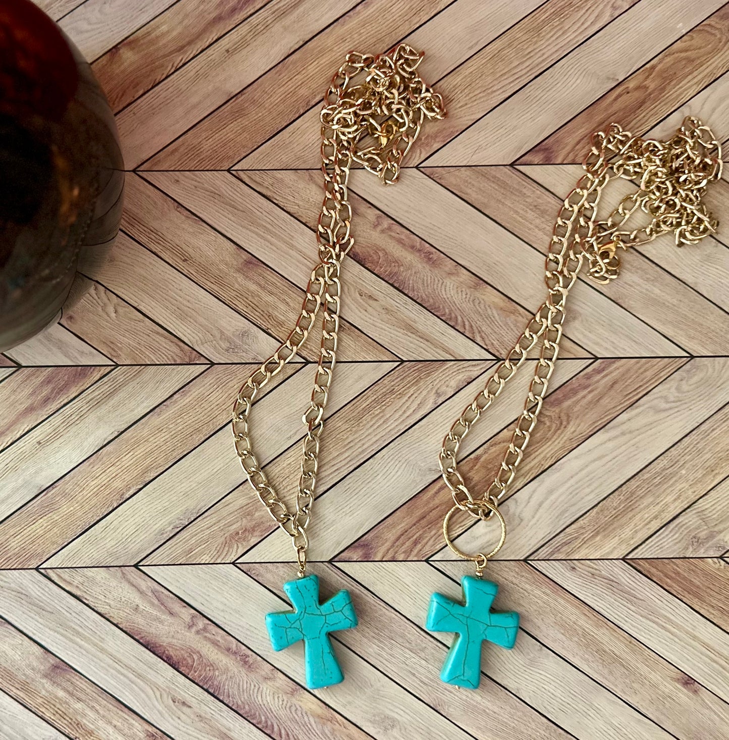 A- Cadenas largas con Cruz Turquesa