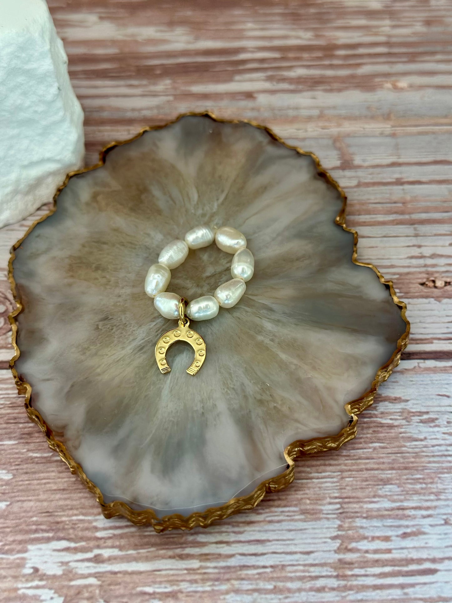 C- Anillo de Perlas Naturales