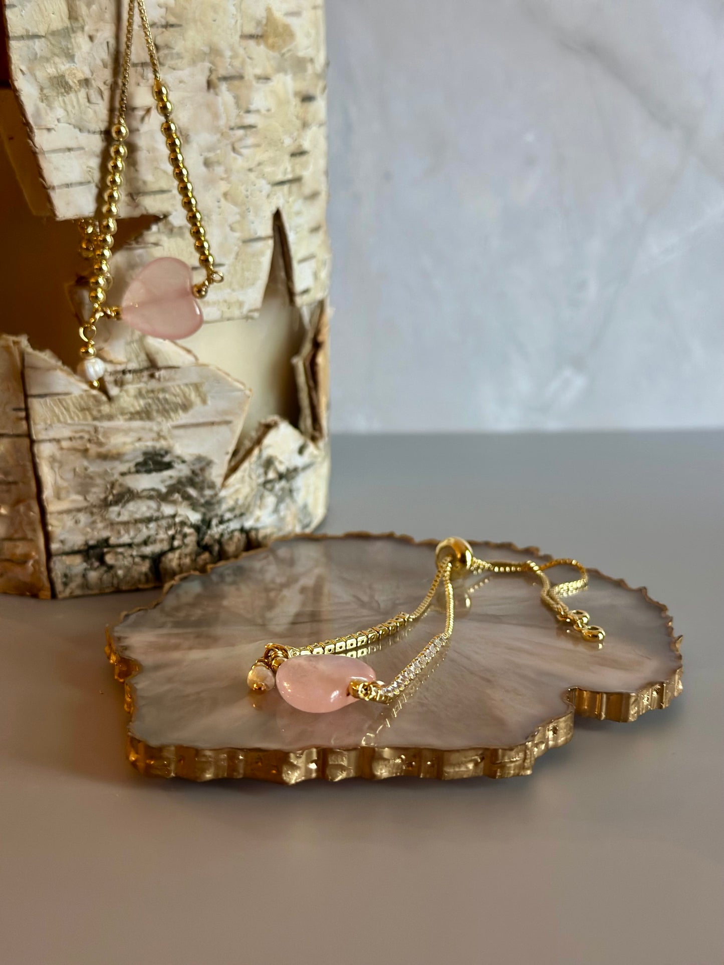 Pulseras en cadena con dijes de Corazones 🩷🧡