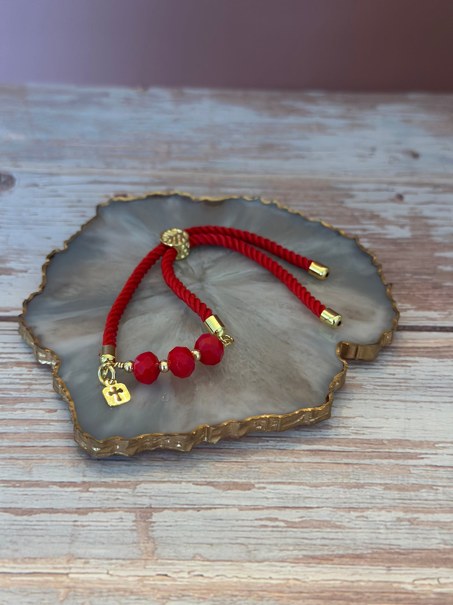 Pulseras en cordón roja con Cristales