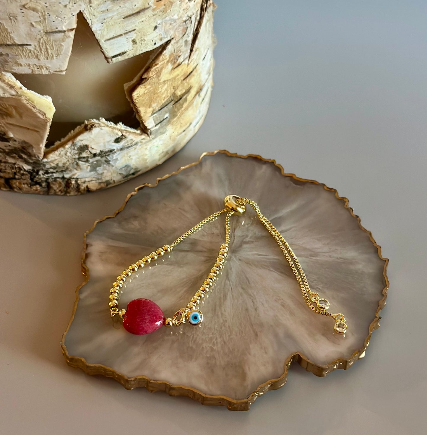 Pulseras en cadena con dijes de Corazones 🩷🧡