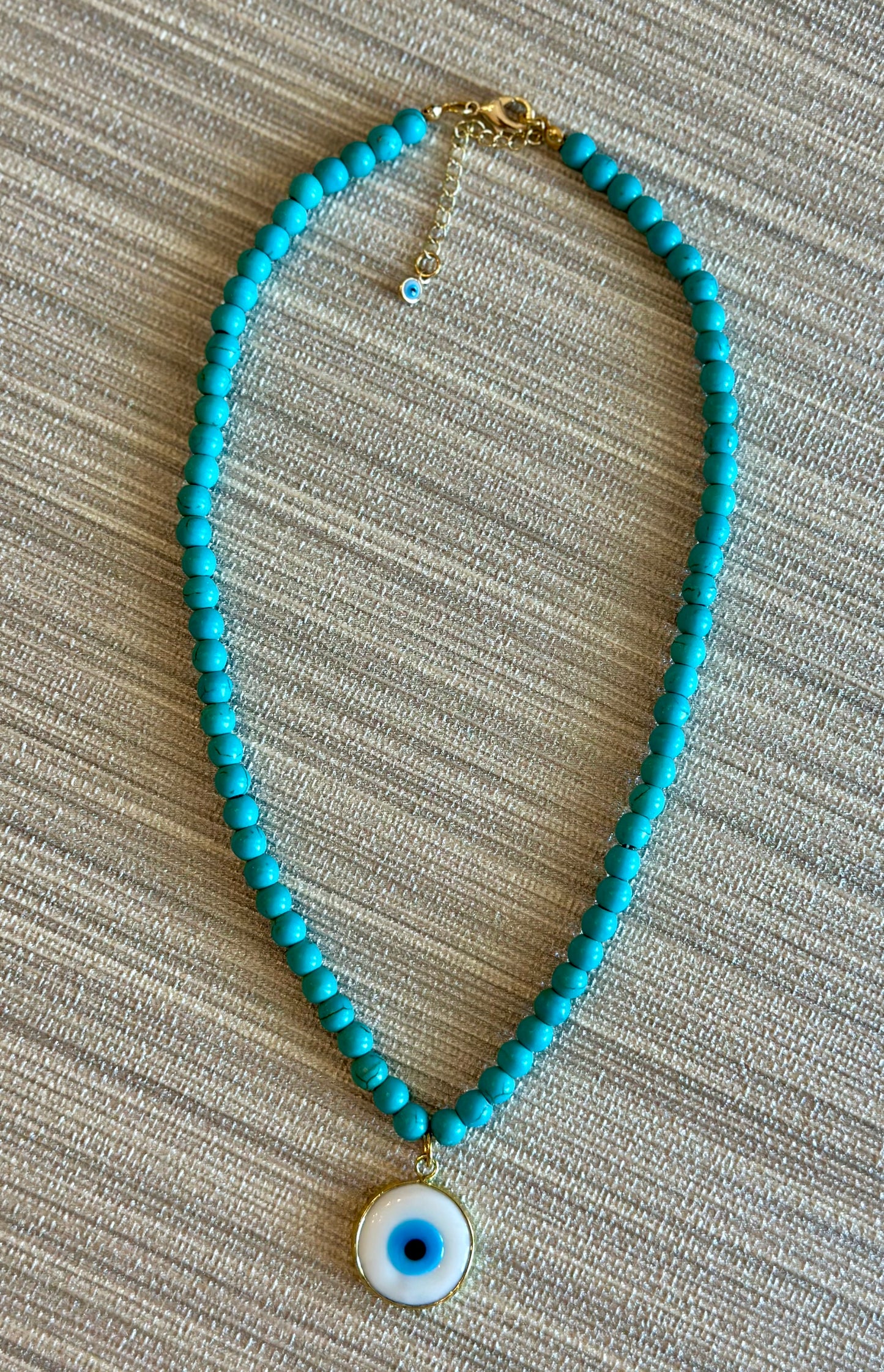 X- Collar Turquesa con Ojo Turco