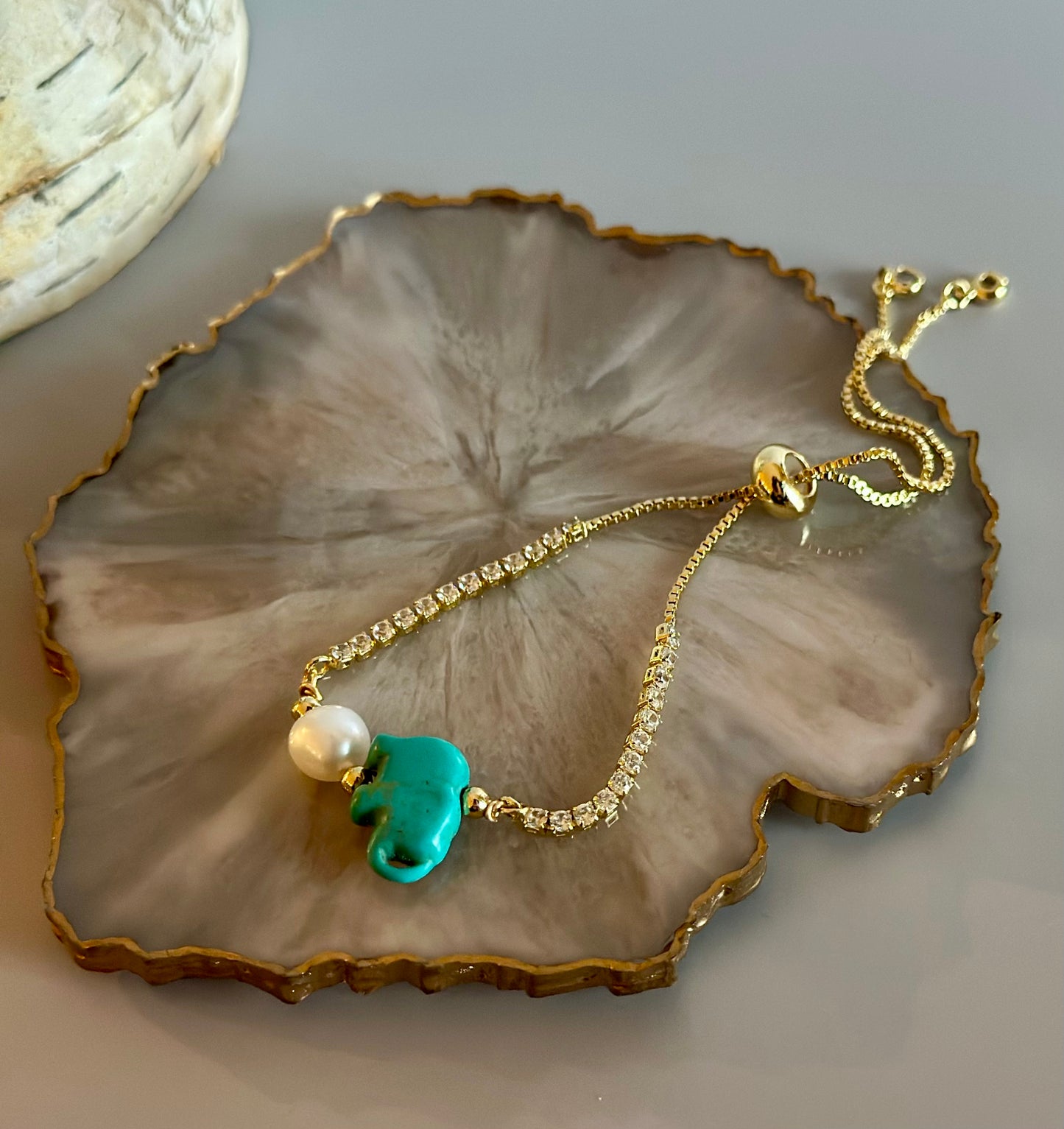 Pulseras en cadena con dijes Turquesa
