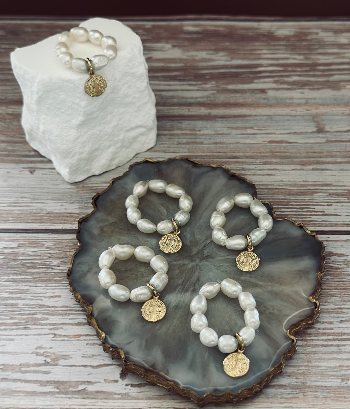 Anillos de Perlas Naturales