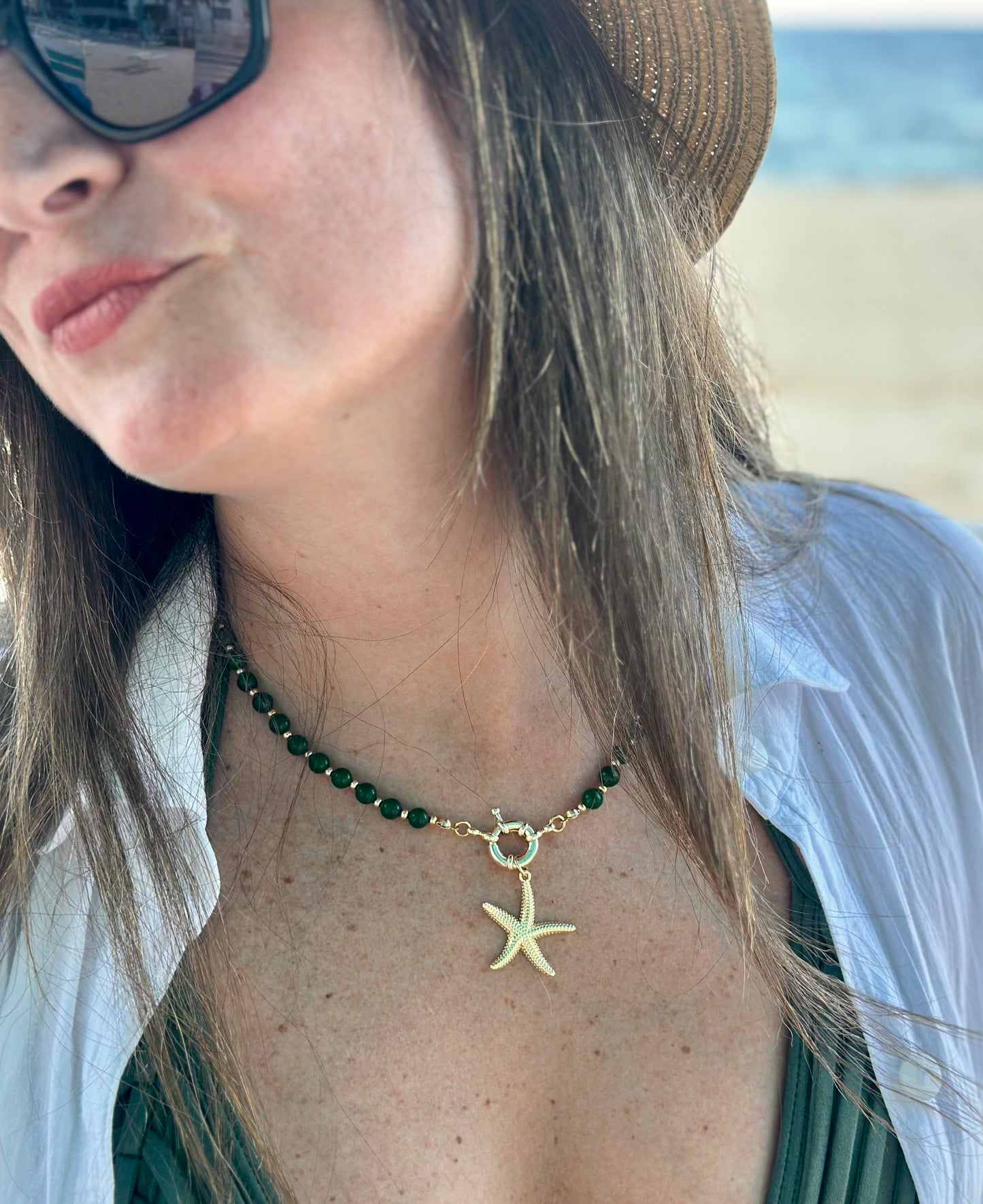 A- Collar de Jade 💚 con dije de Estrella