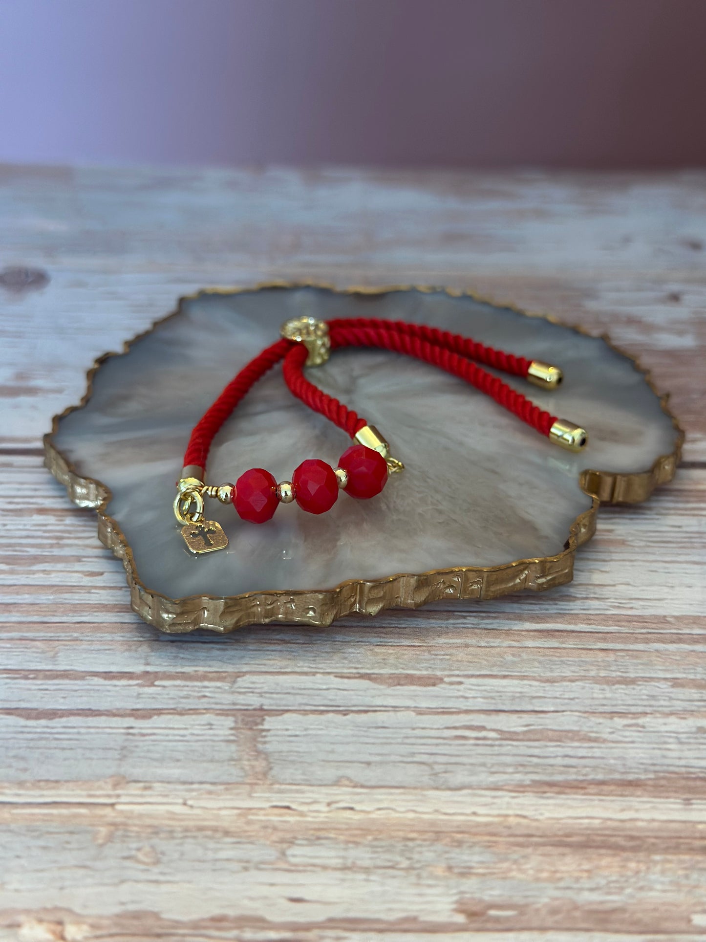 Pulseras en cordón roja con Cristales