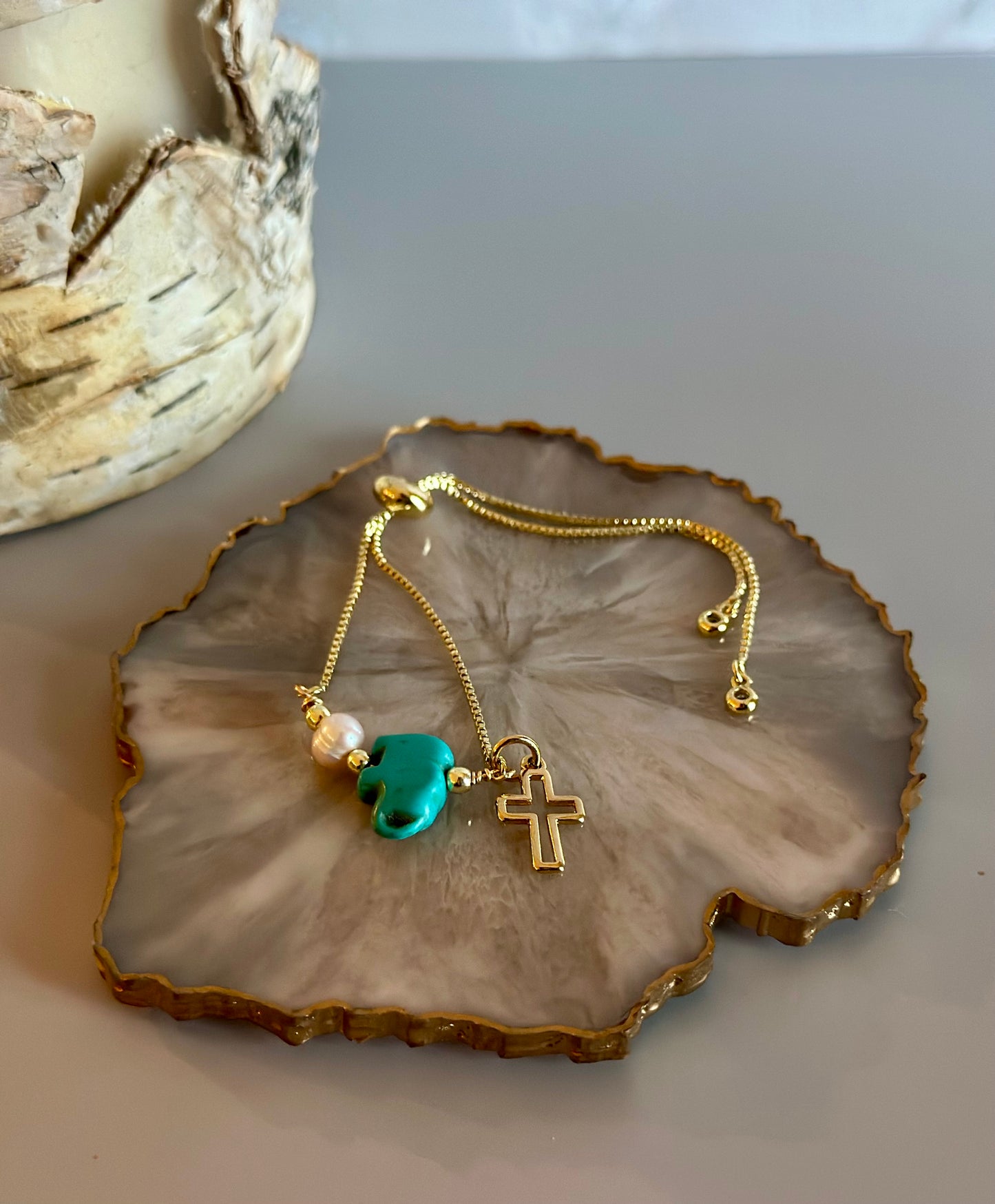 Pulseras en cadena con dijes Turquesa