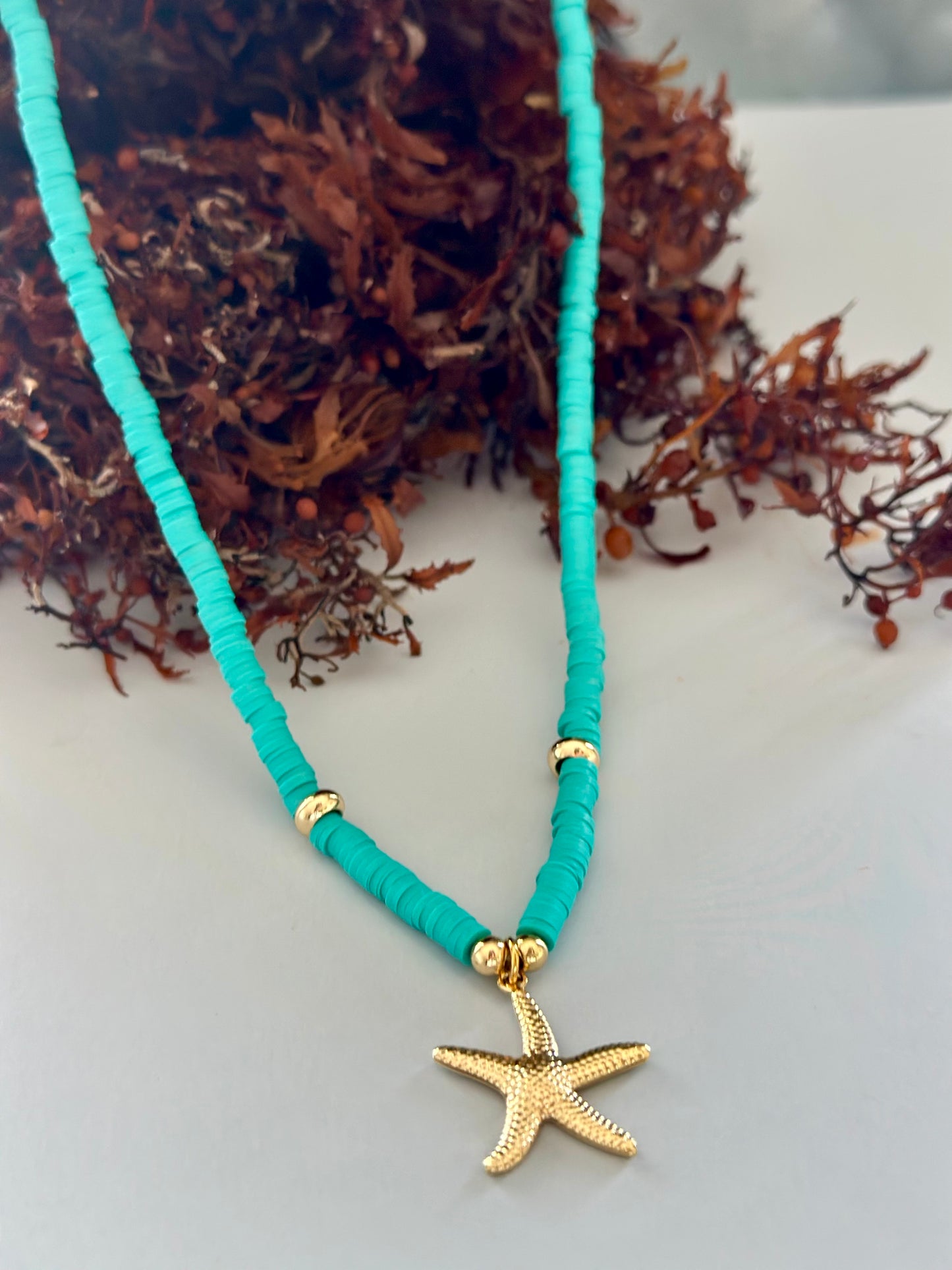 Collar de Fimo - Turquesa Caribeño