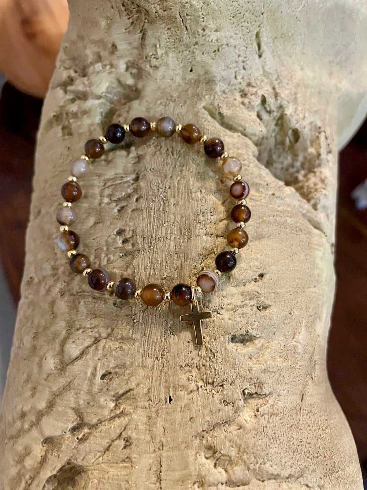 A Pulsera de Ágatas en colores tierra