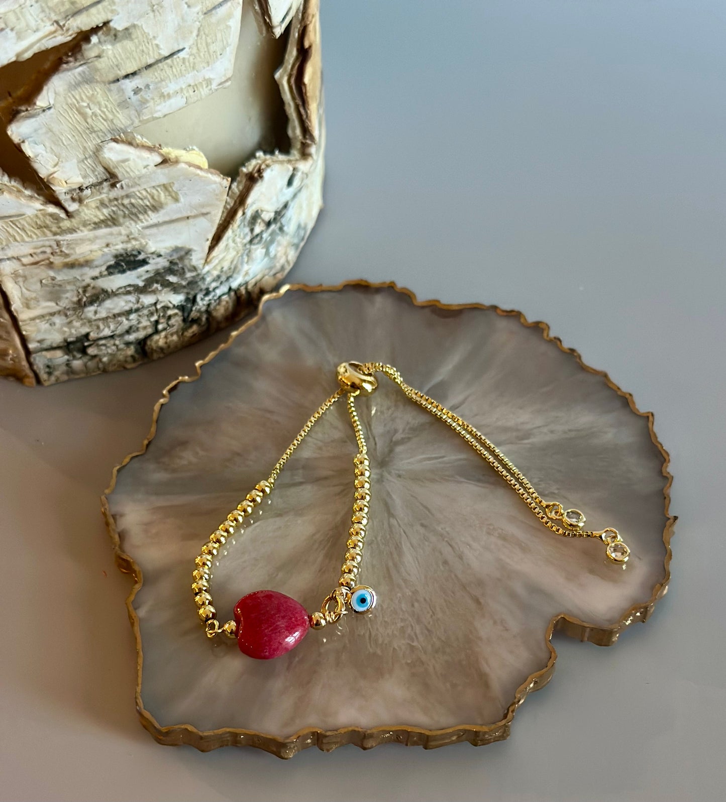 Pulseras en cadena con dijes de Corazones 🩷🧡