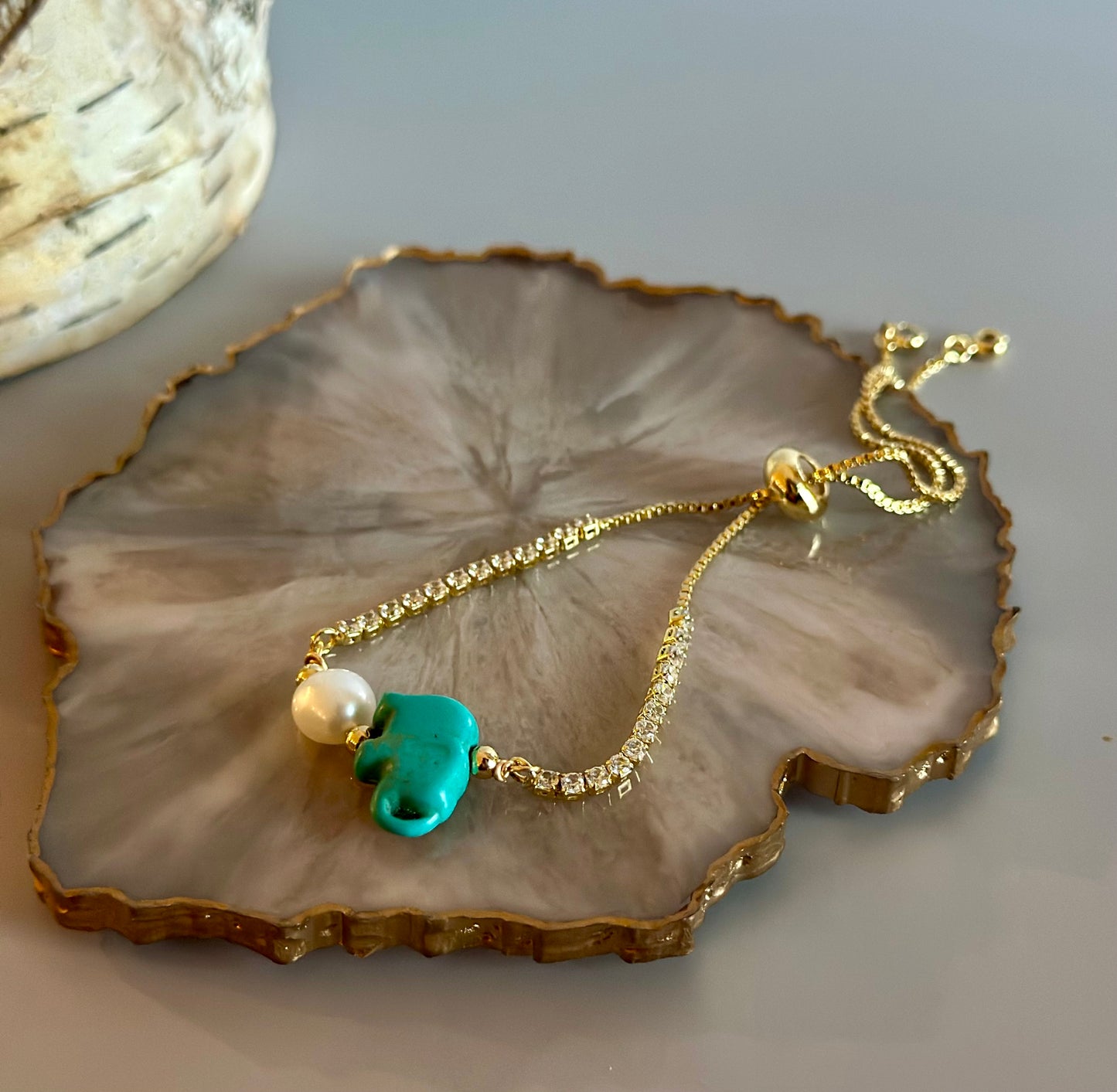 Pulseras en cadena con dijes Turquesa