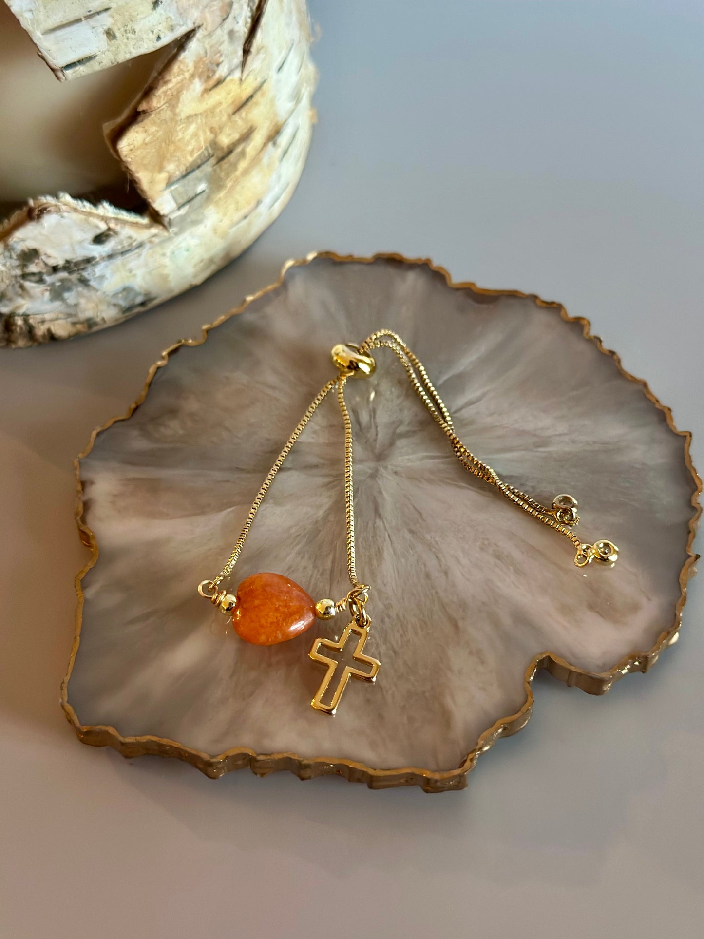 Pulseras en cadena con dijes de Corazones 🩷🧡