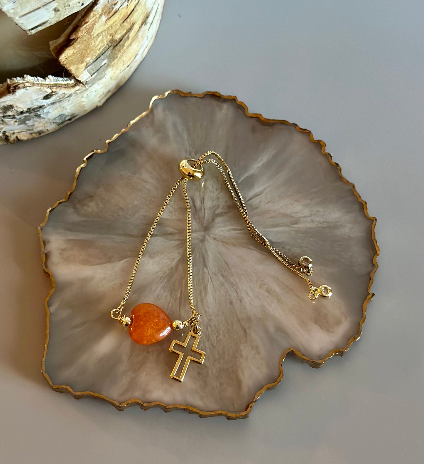 Pulseras en cadena con dijes de Corazones 🩷🧡