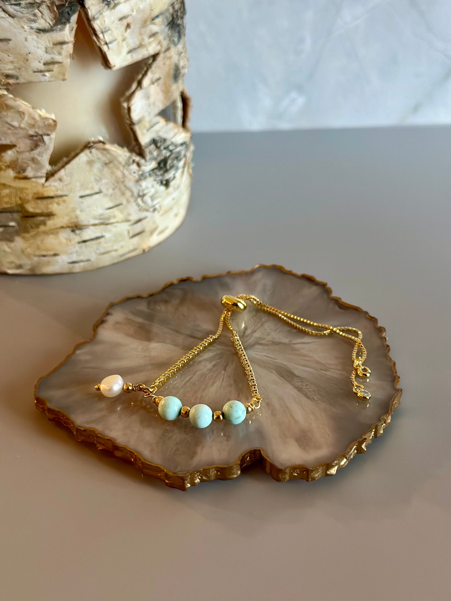 Pulseras en cadena con dije Turquesa