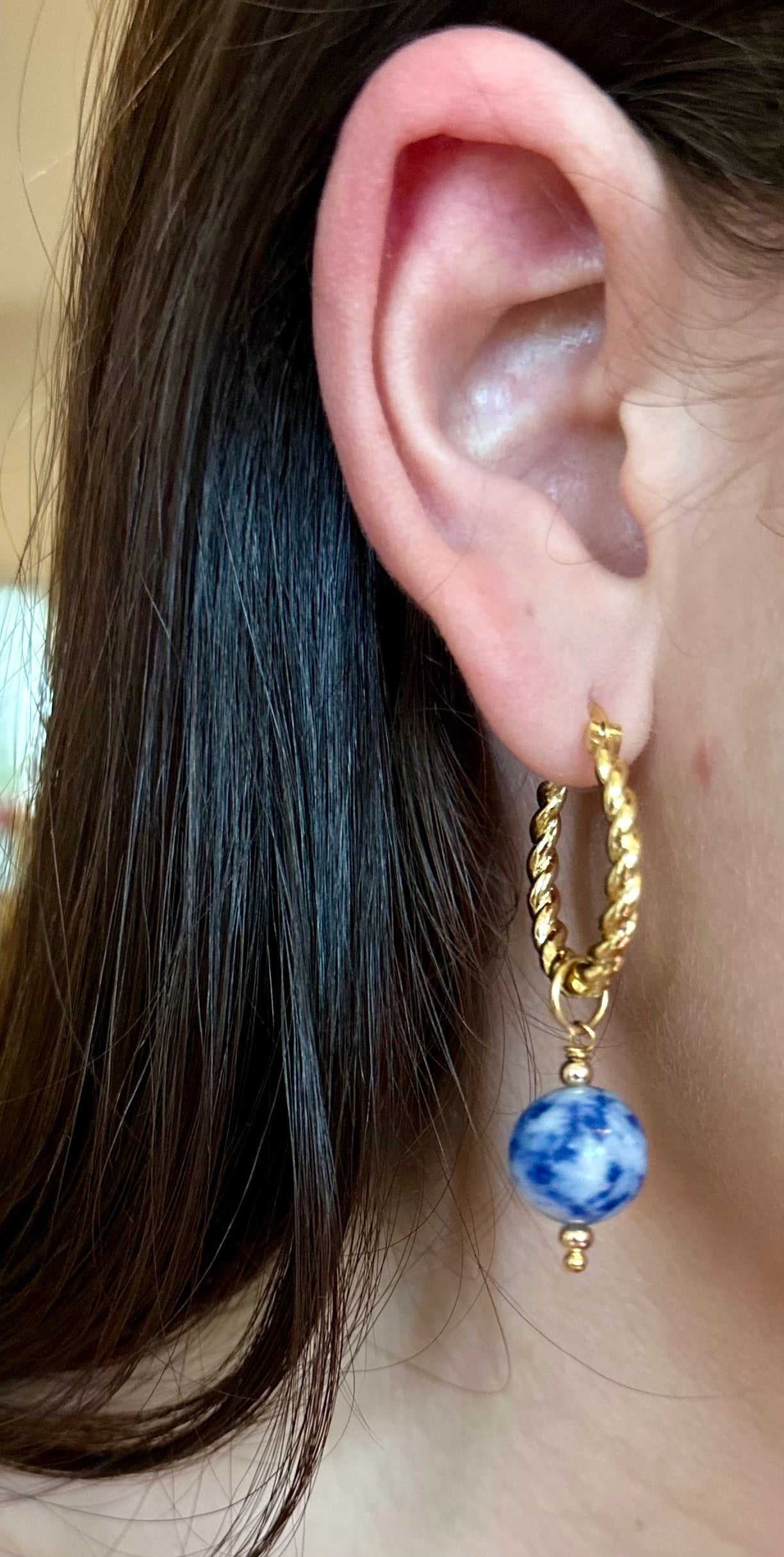 E- Aretes lapislázuli