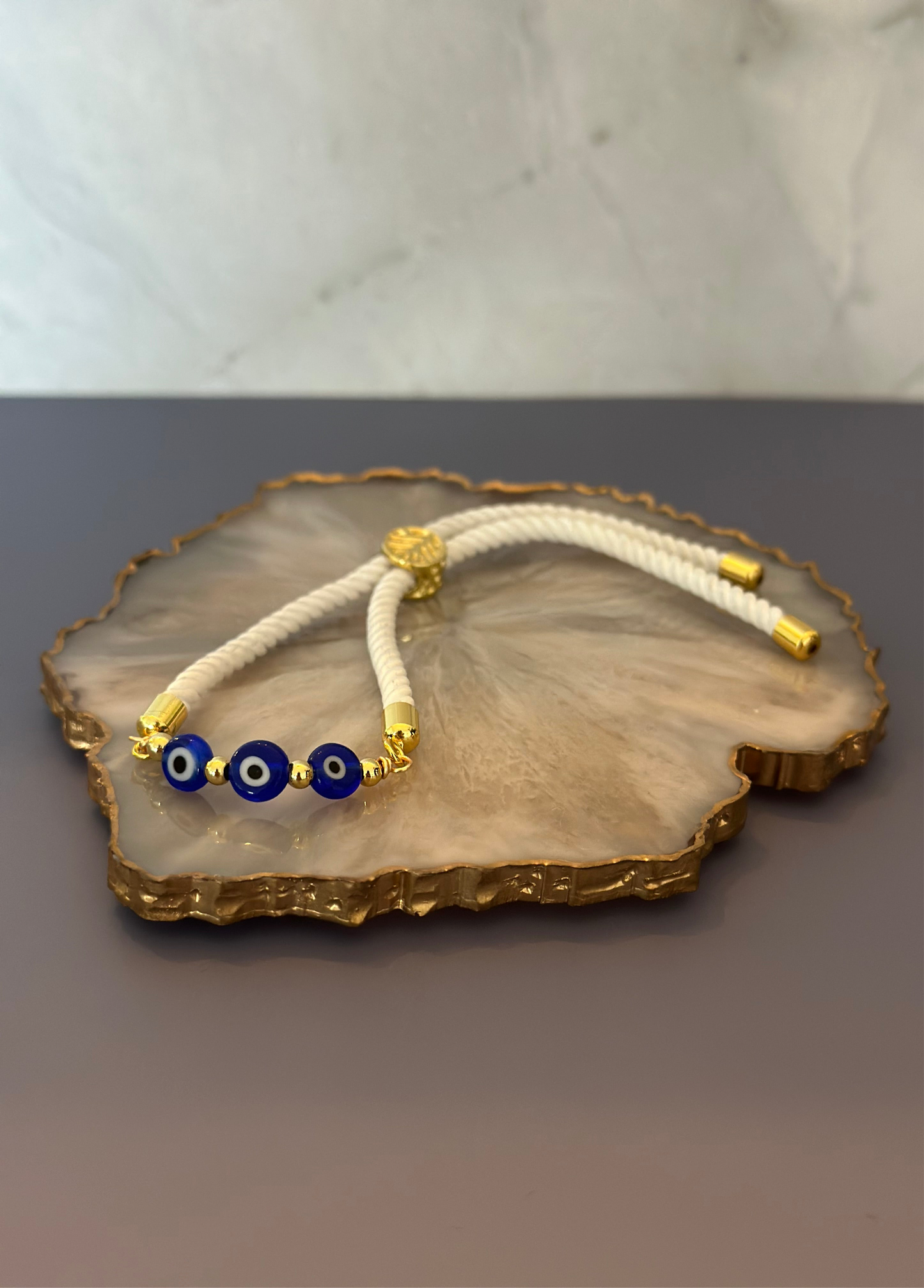 Pulseras en cordón blanco con Ojos turcos 🧿
