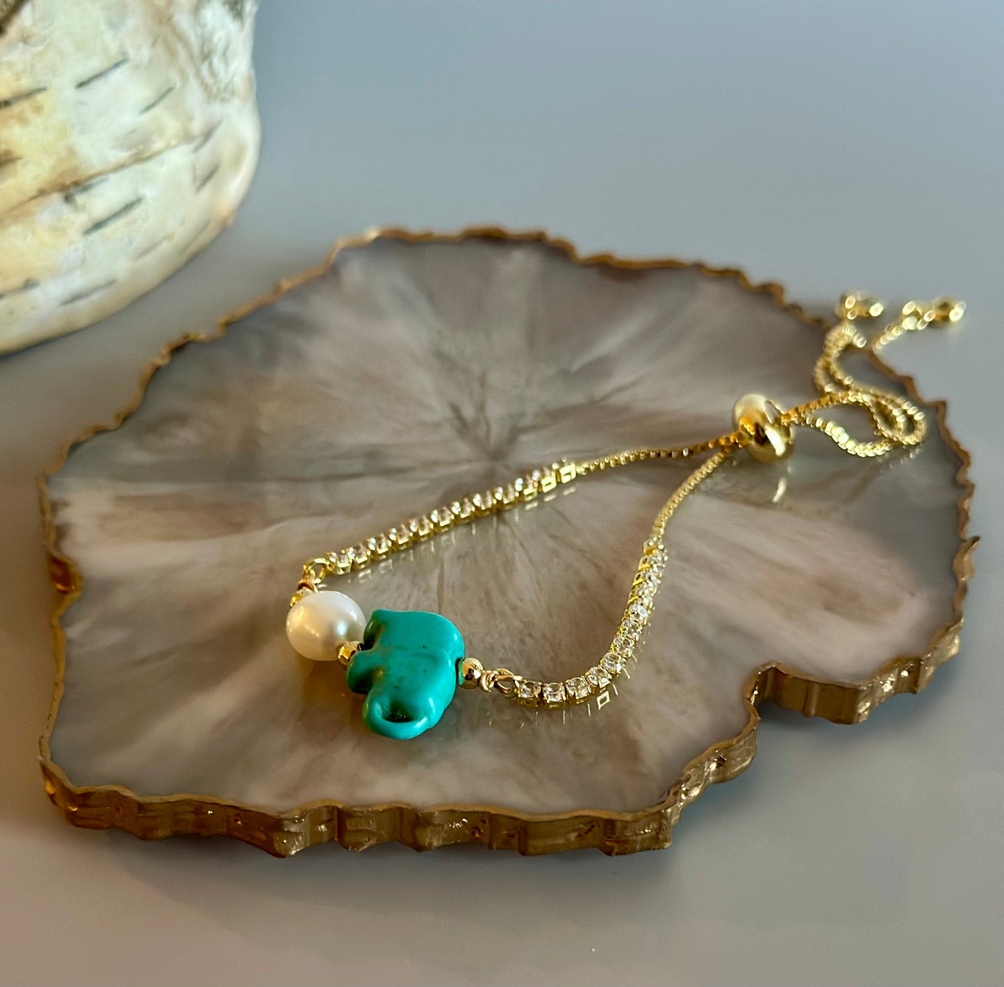 Pulseras en cadena con dijes Turquesa