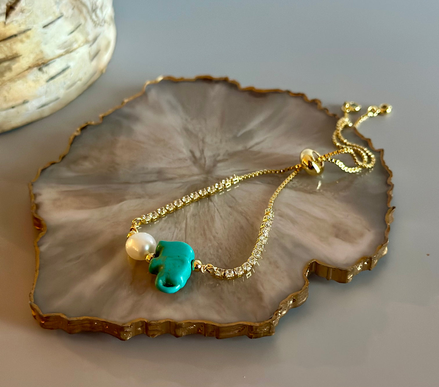 Pulseras en cadena con dijes Turquesa