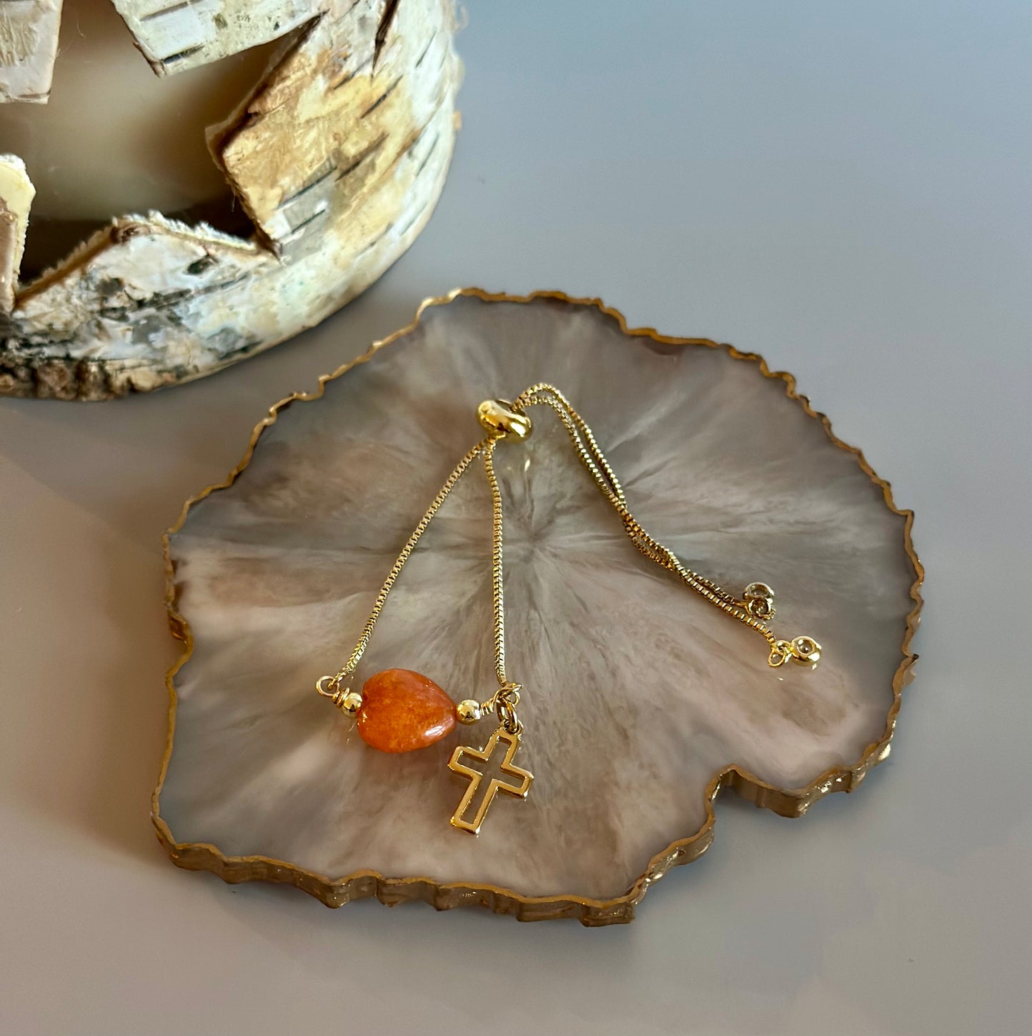 Pulseras en cadena con dijes de Corazones 🩷🧡