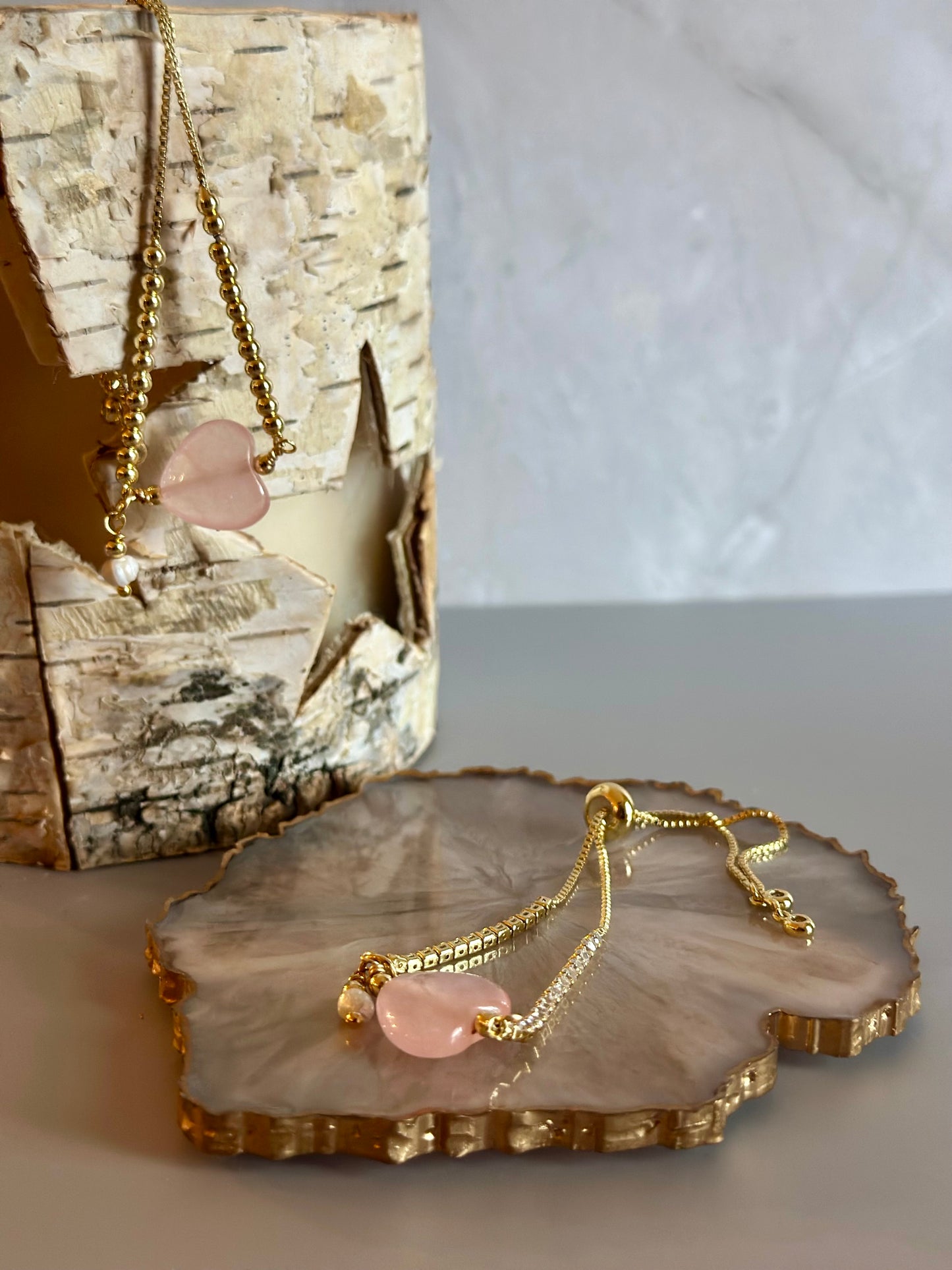 Pulseras en cadena con dijes de Corazones 🩷🧡