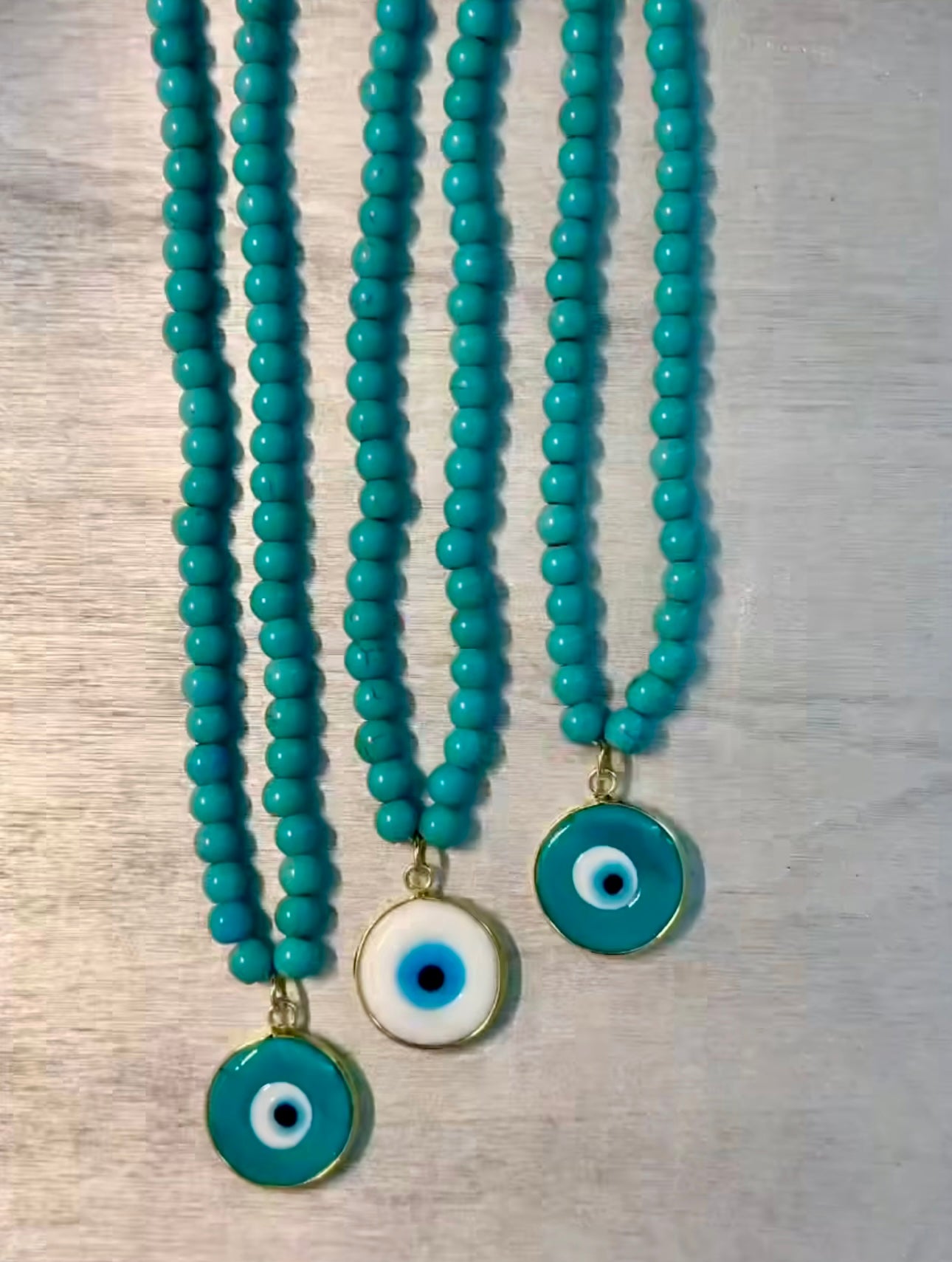 X- Collar Turquesa con Ojo Turco