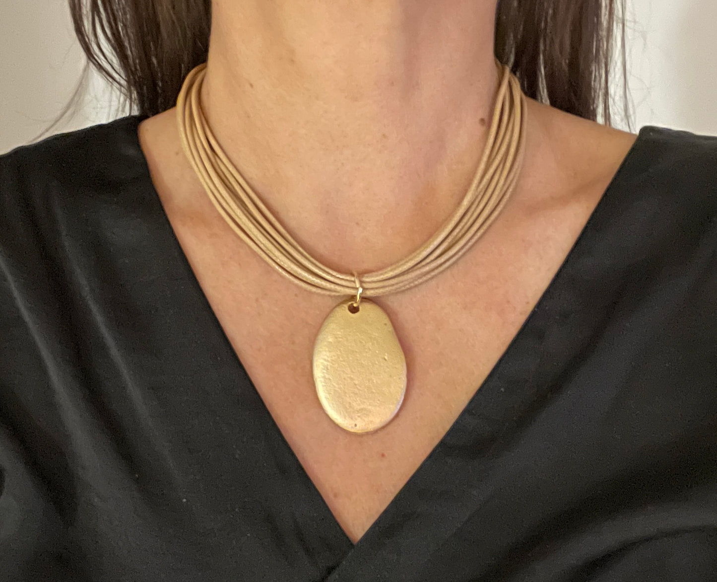 X- Collar de hilos nude