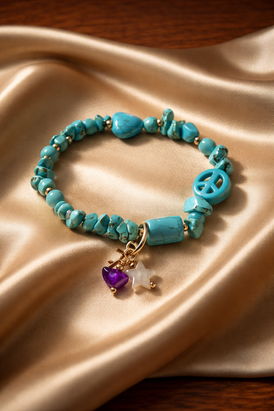 A Pulsera con piedras Turquesa