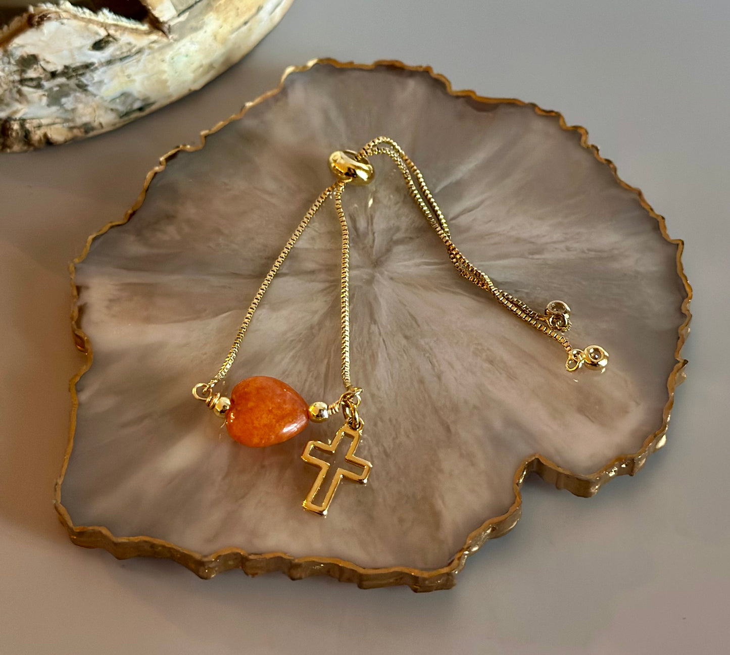 Pulseras en cadena con dijes de Corazones 🩷🧡