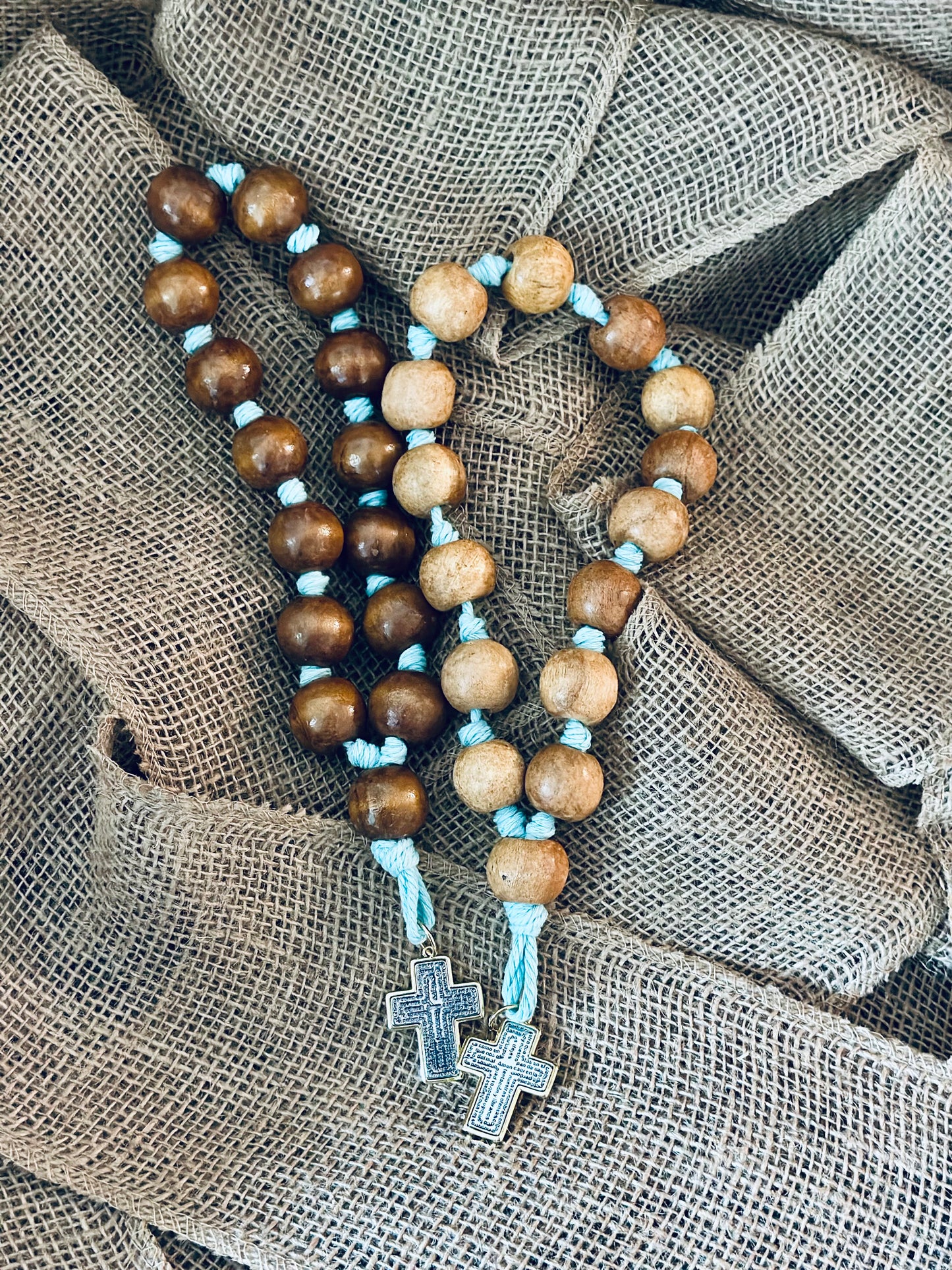 Bendición para el Hogar 🏡 en madera y mecatillo Azul celeste