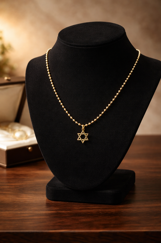A Cadena estilo militar con dije Estrella de David