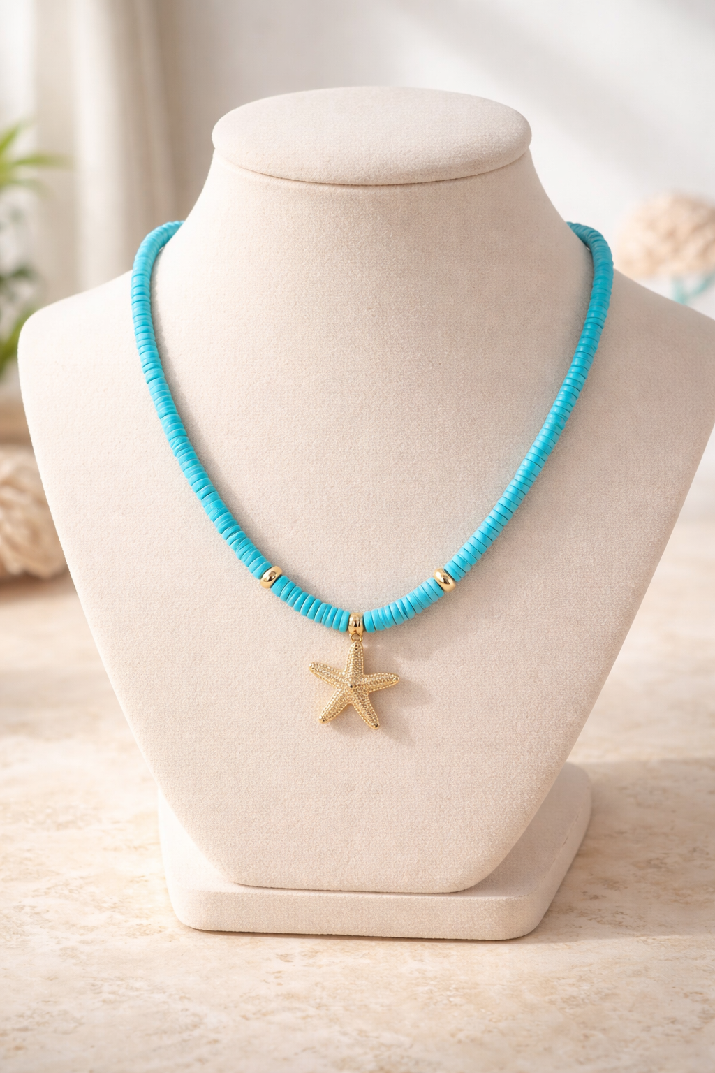 Collar de Fimo - Turquesa Caribeño
