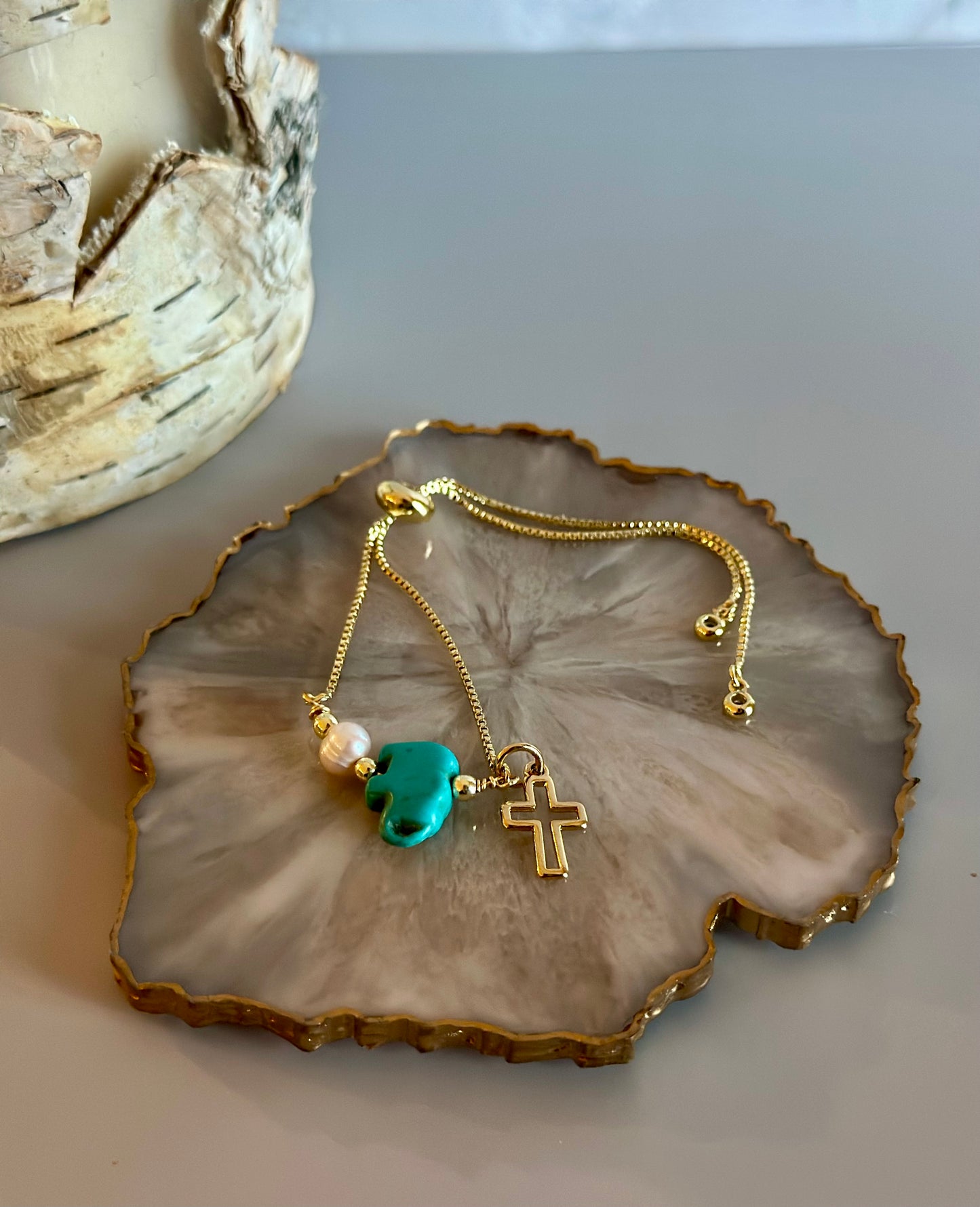Pulseras en cadena con dijes Turquesa
