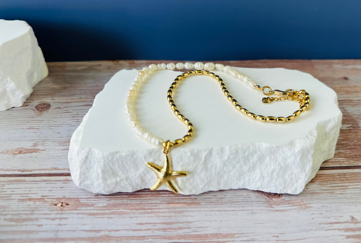 A- Collar de Perla y Balines con dije de Estrella 🌟