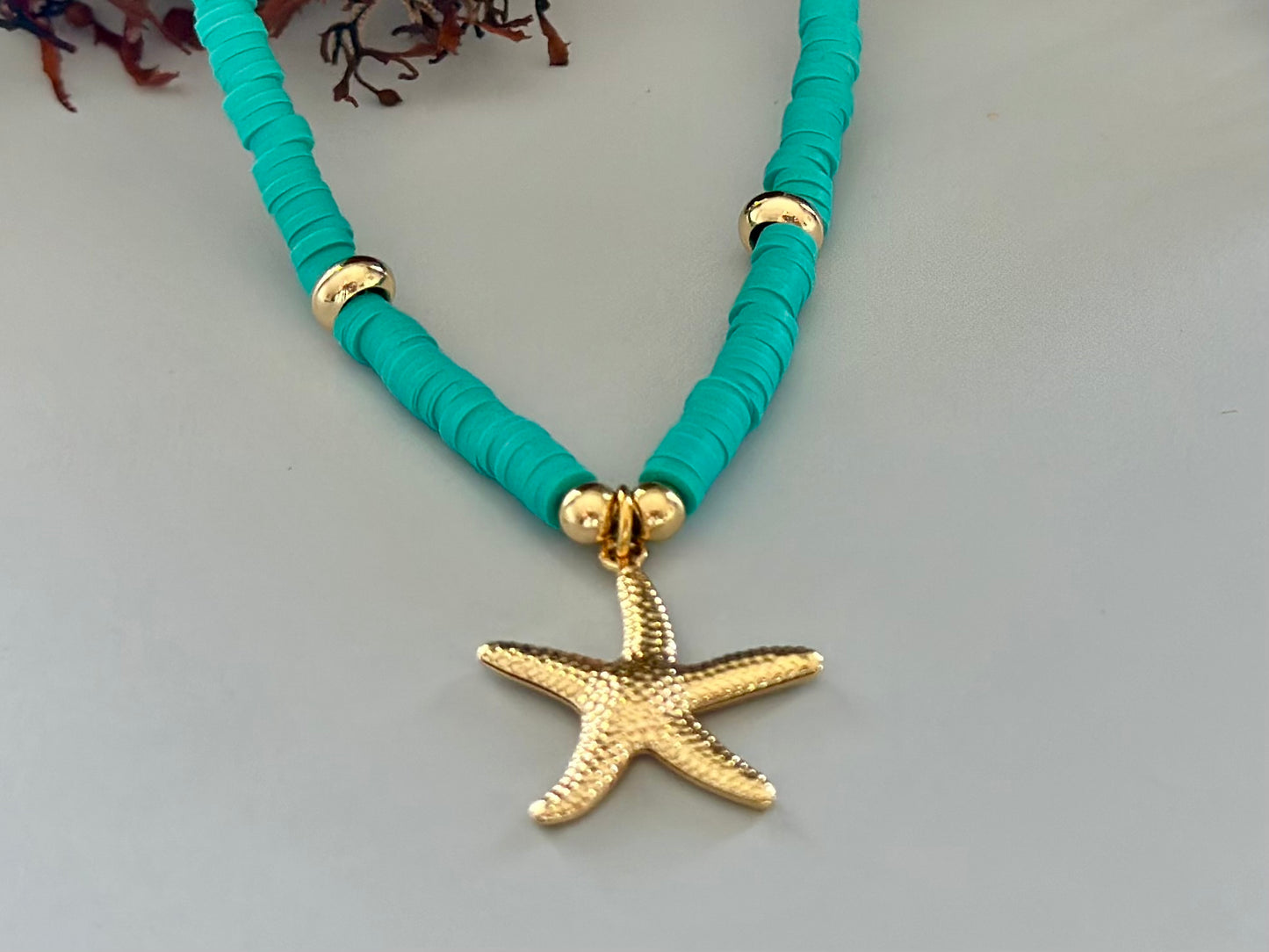 Collar de Fimo - Turquesa Caribeño