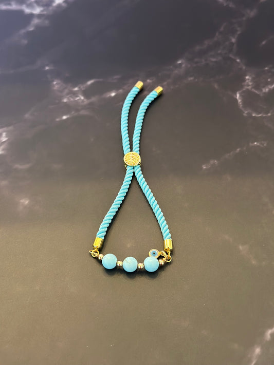 Pulseras en cordón Turquesa