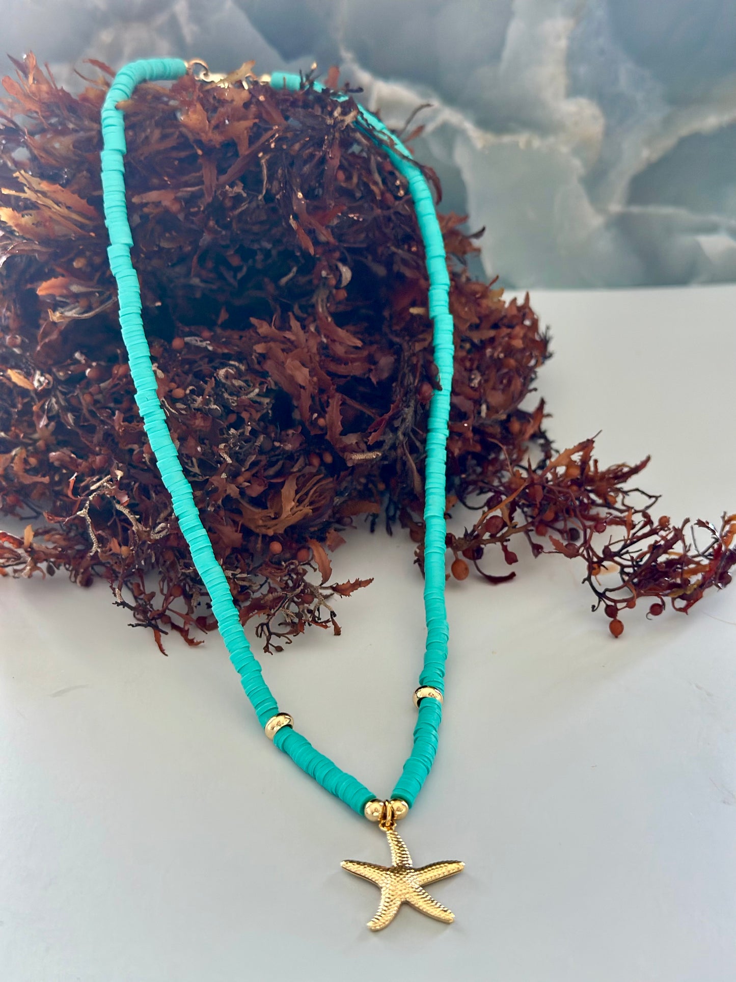 Collar de Fimo - Turquesa Caribeño