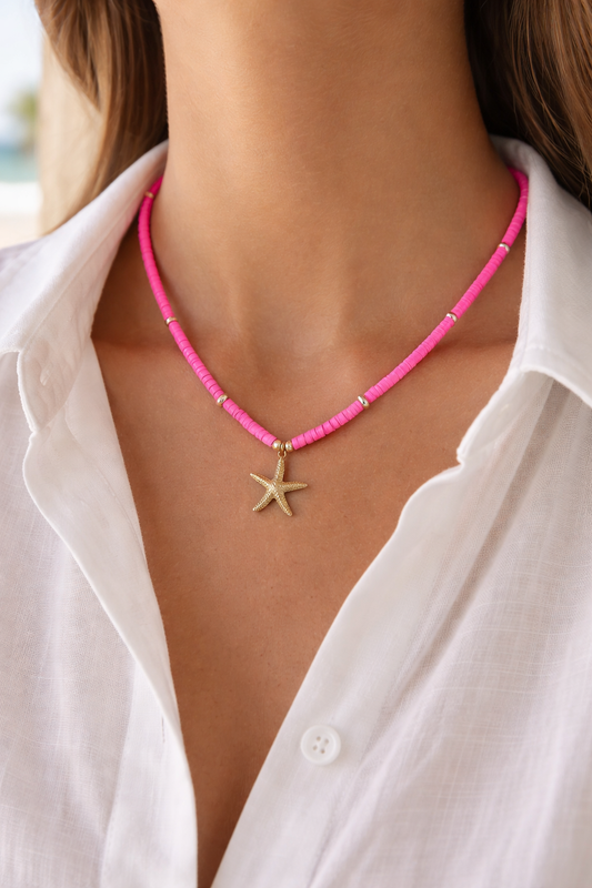 Collar de Fimo - Fuscia