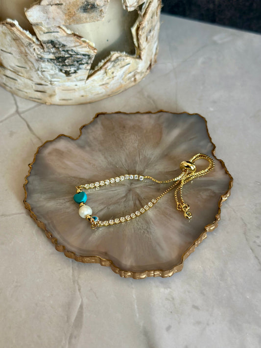 Pulseras en cadena con Turquesa, Perla y Ojo turco 🧿
