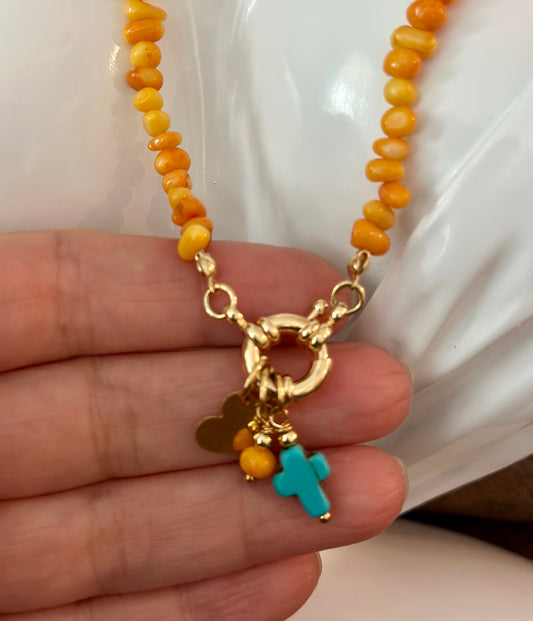 X- Collar Coral Amarillo