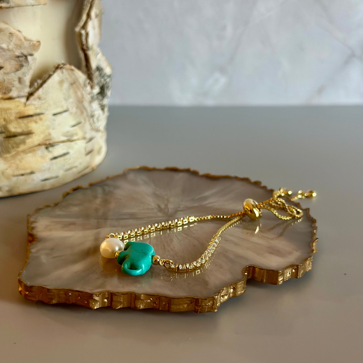 Pulseras en cadena con dijes Turquesa