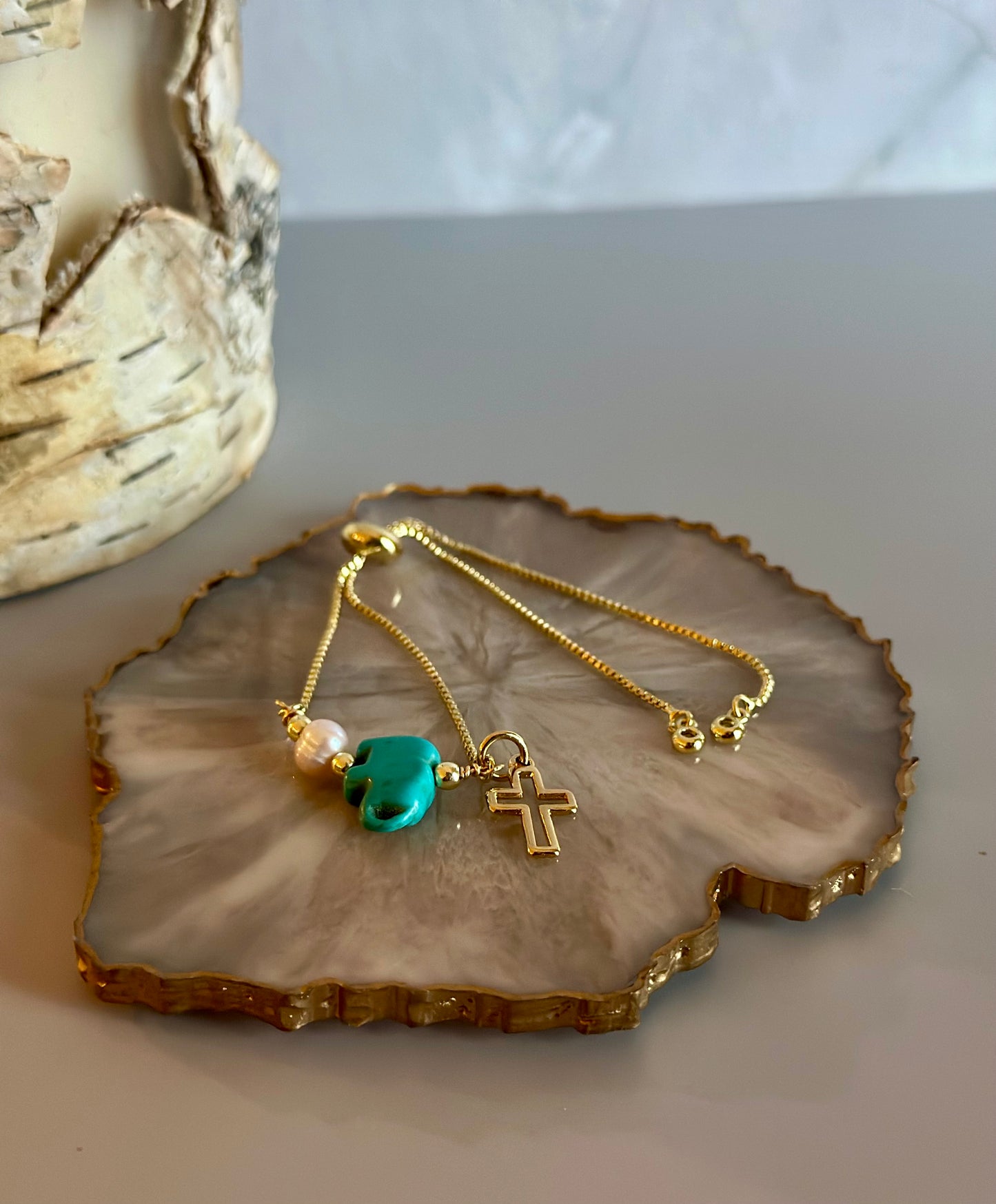 Pulseras en cadena con dijes Turquesa
