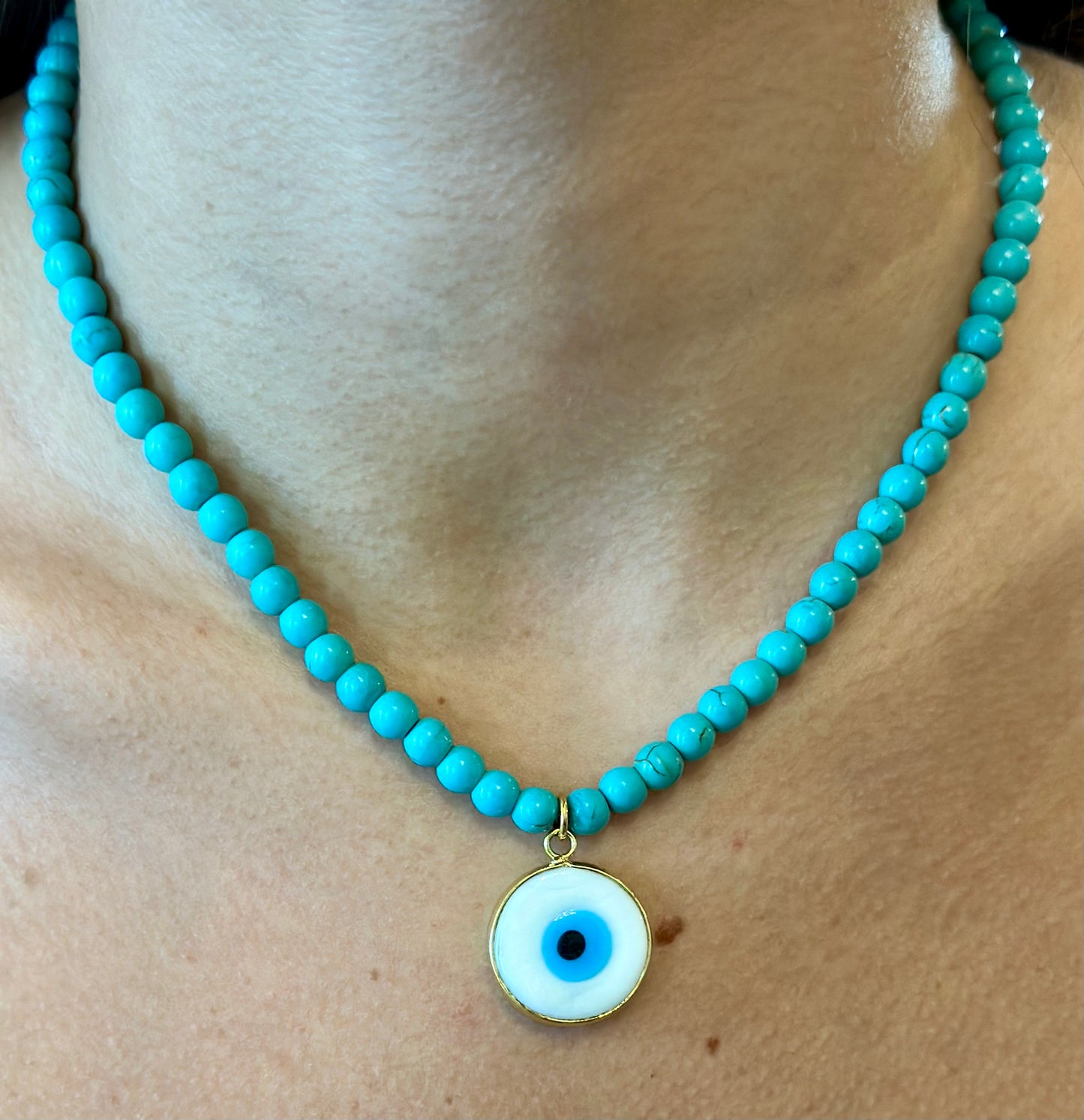 X- Collar Turquesa con Ojo Turco