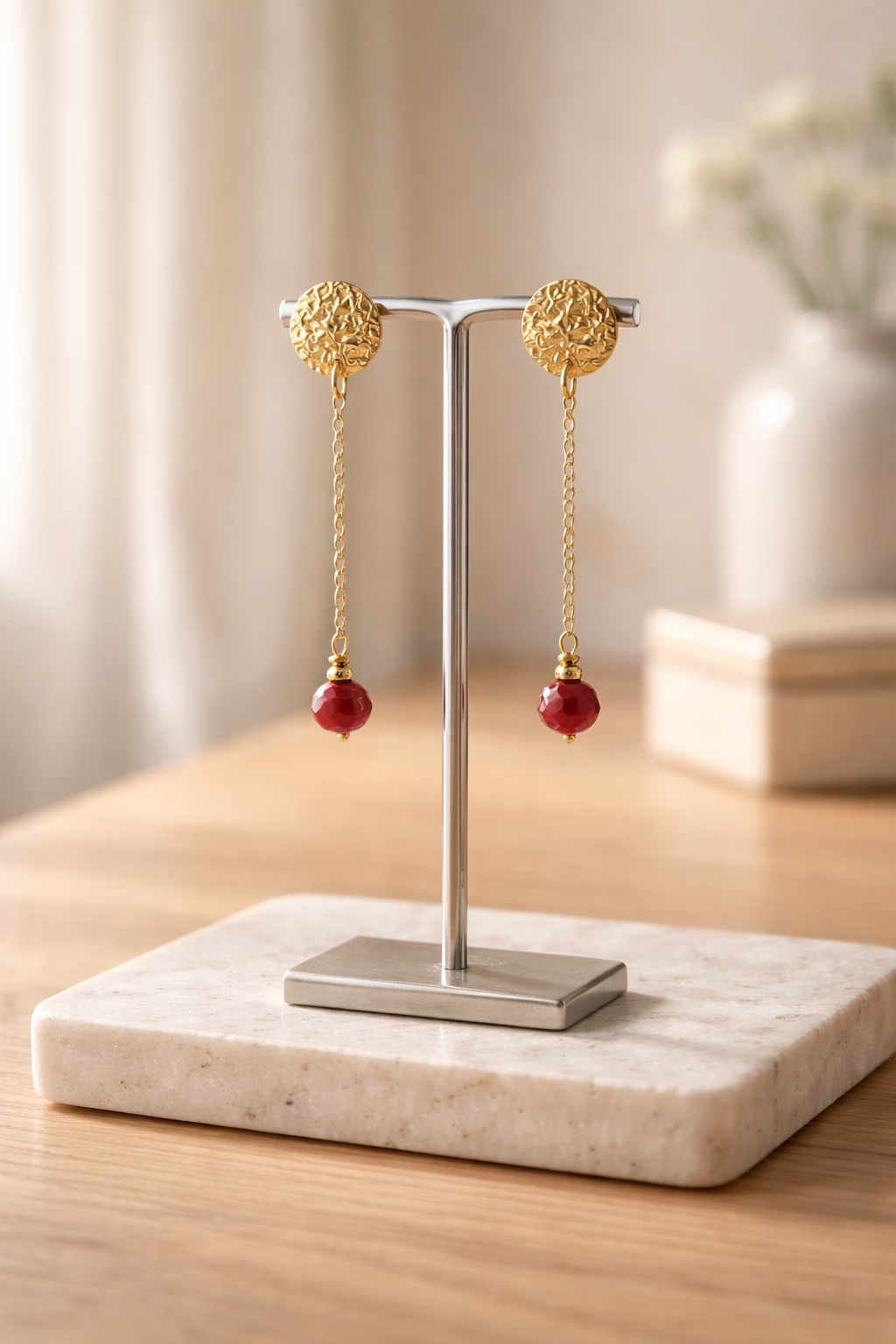 Aretes Dorados & Coral