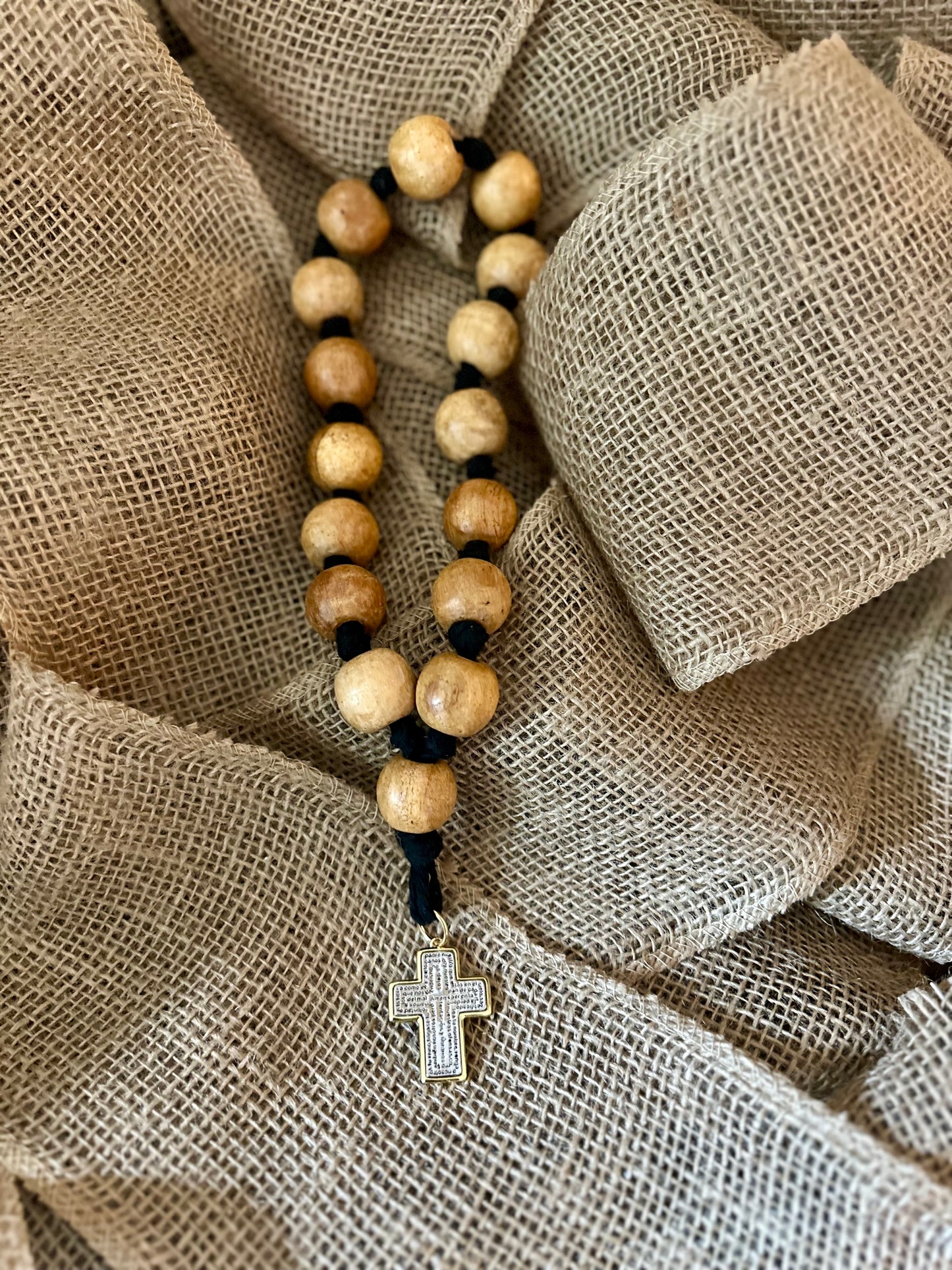 Bendición para el Hogar 🏡 en madera y mecatillo negro