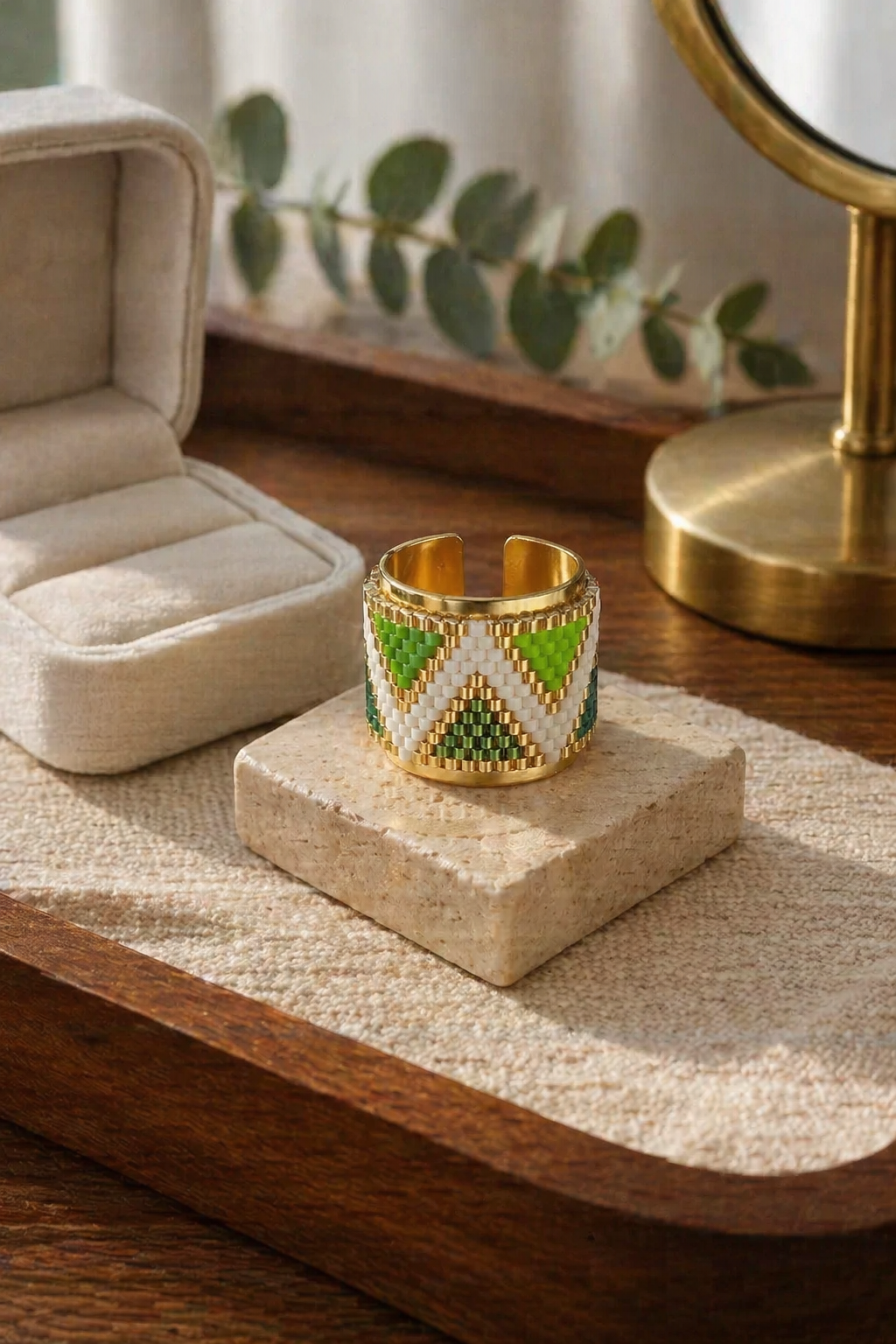 Anillo de Miyuki - Verde