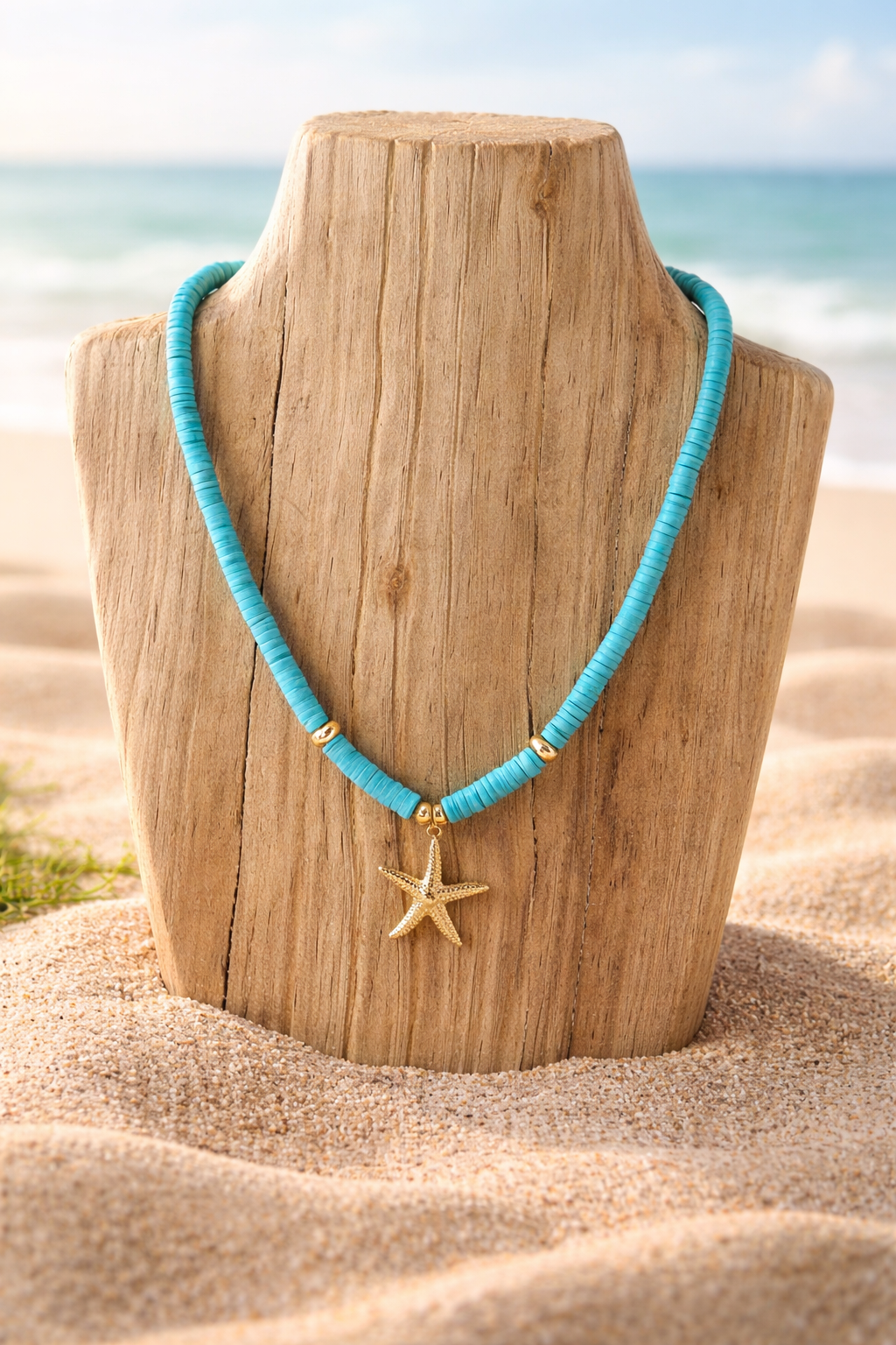 Collar de Fimo - Turquesa Caribeño