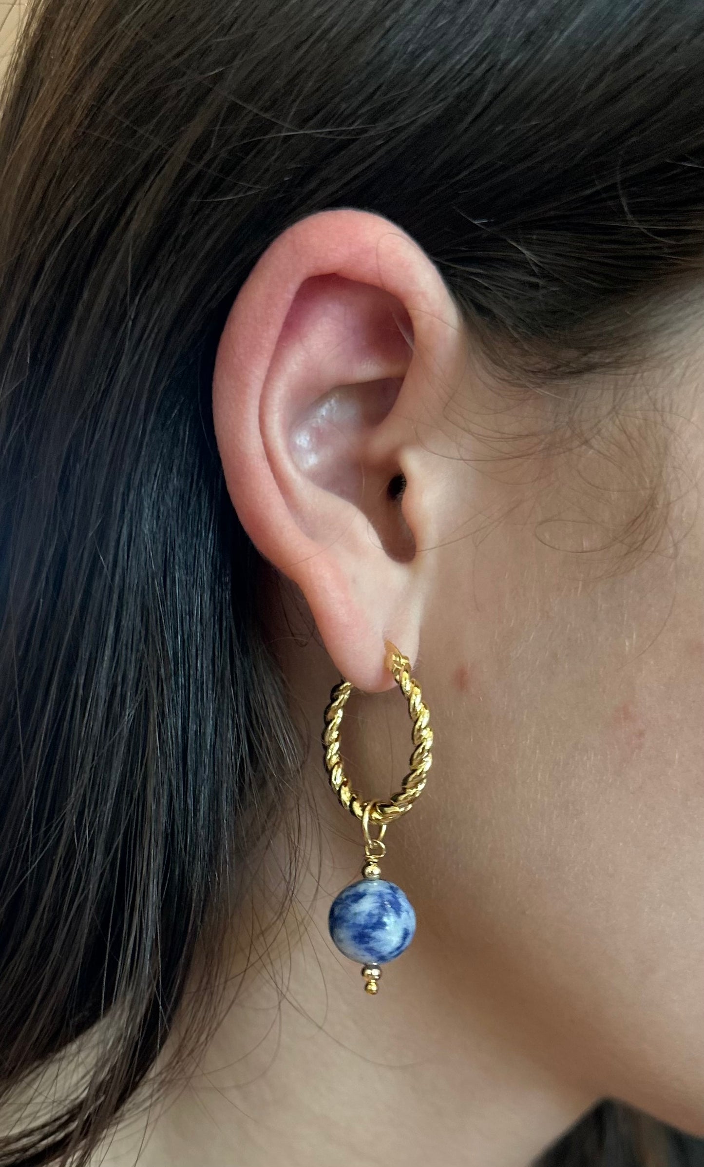 E- Aretes lapislázuli